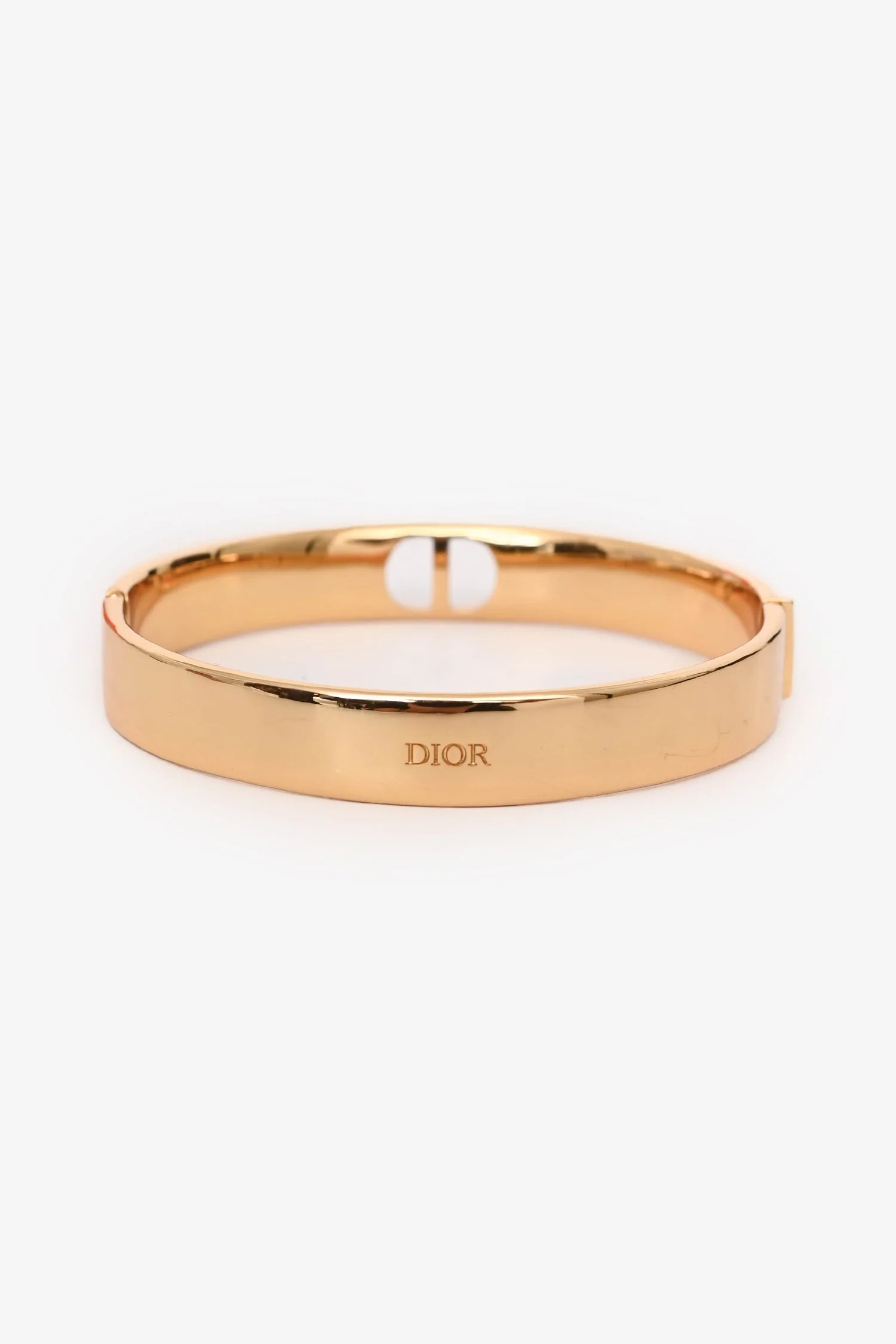 Christian Dior Gold Tone 'Trésor' Bangle Bracelet Size L - Image 3