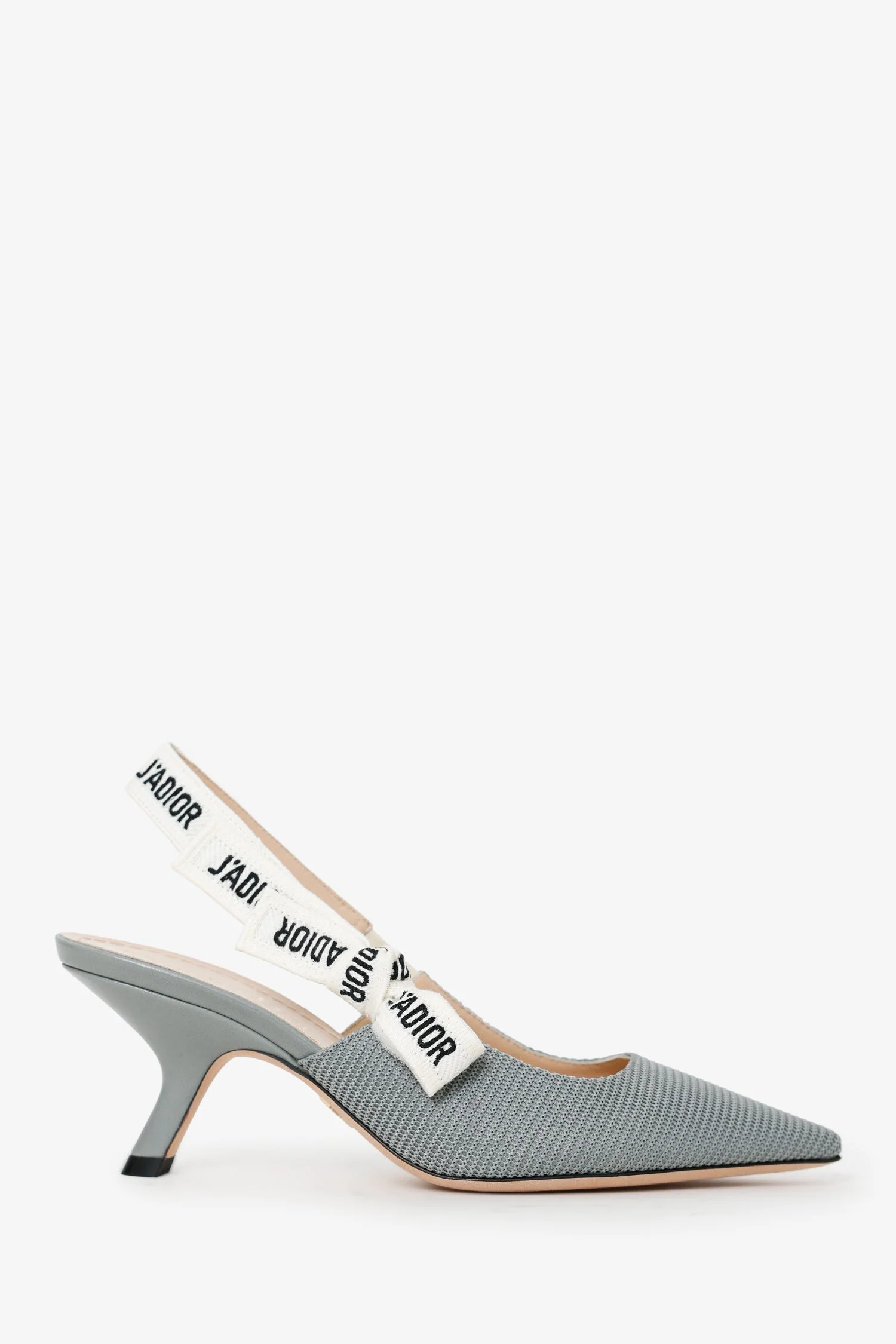 Christian Dior Grey J'Adior Slingback Pumps Size 35 - Image 4