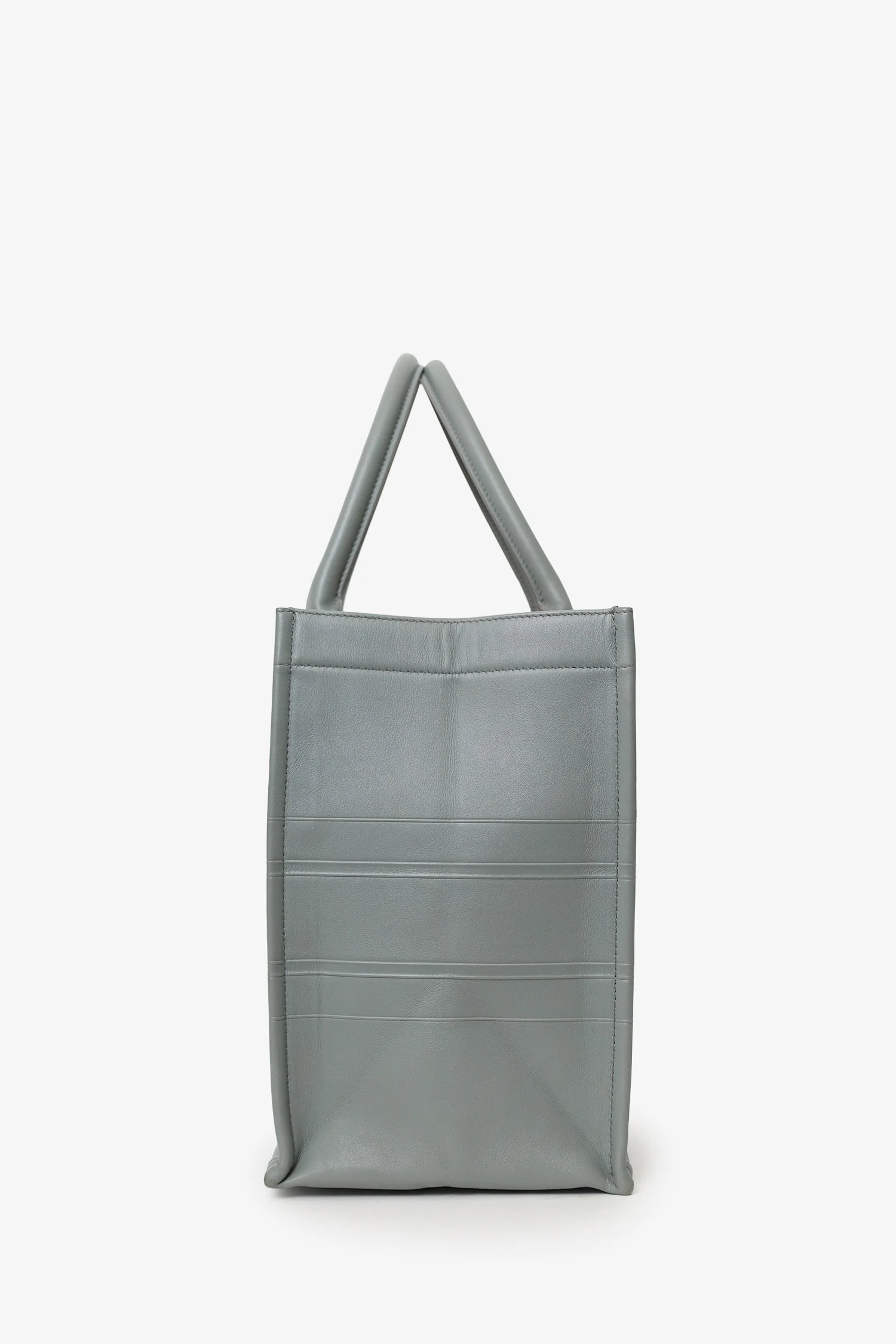 Christian Dior Grey Leather 'Christian Dior' Embossed Medium Book Tote - Image 4