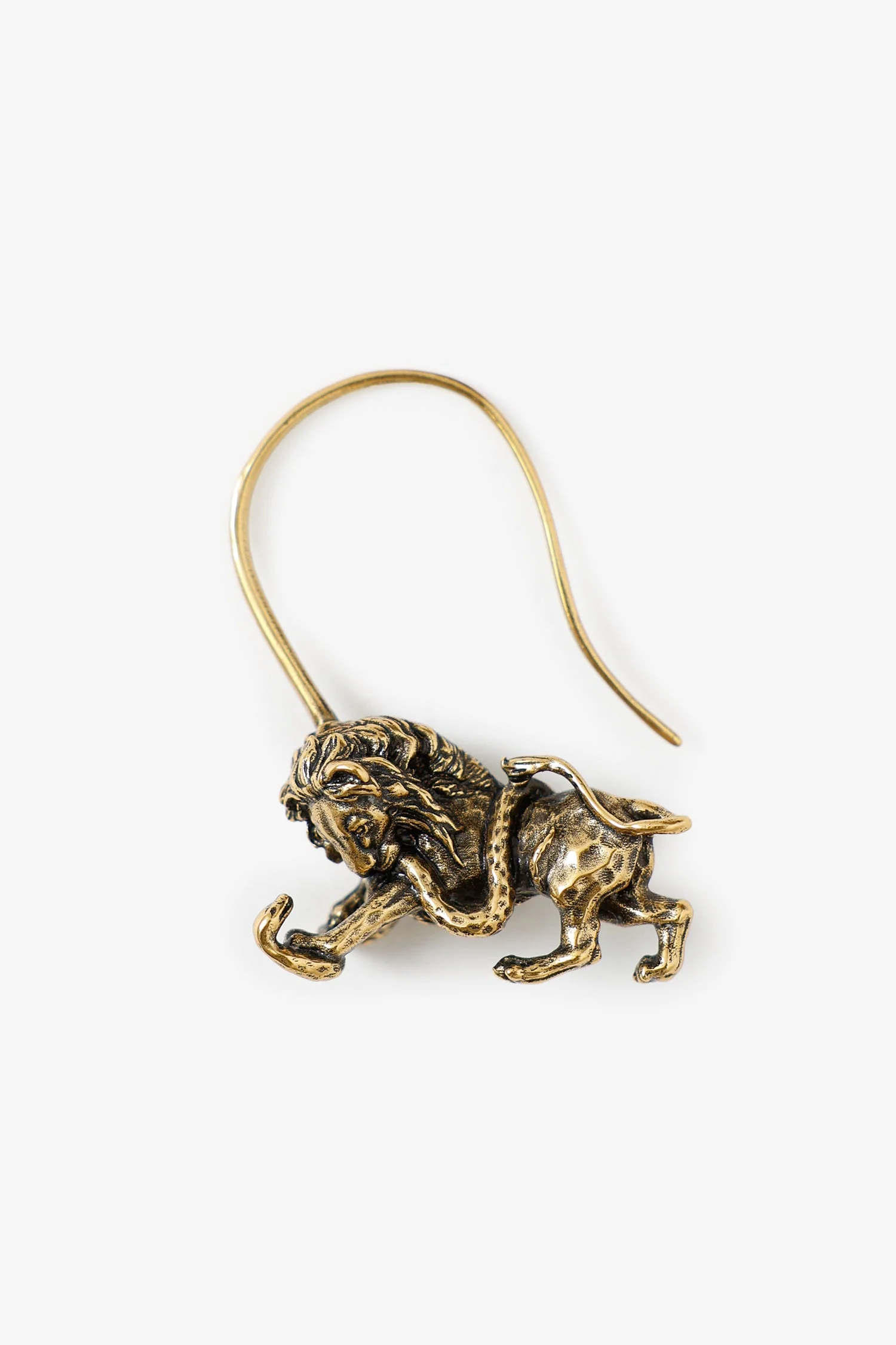 Christian Dior Metal Lion Giraffe D-Wild Hoop Earrings - Image 2