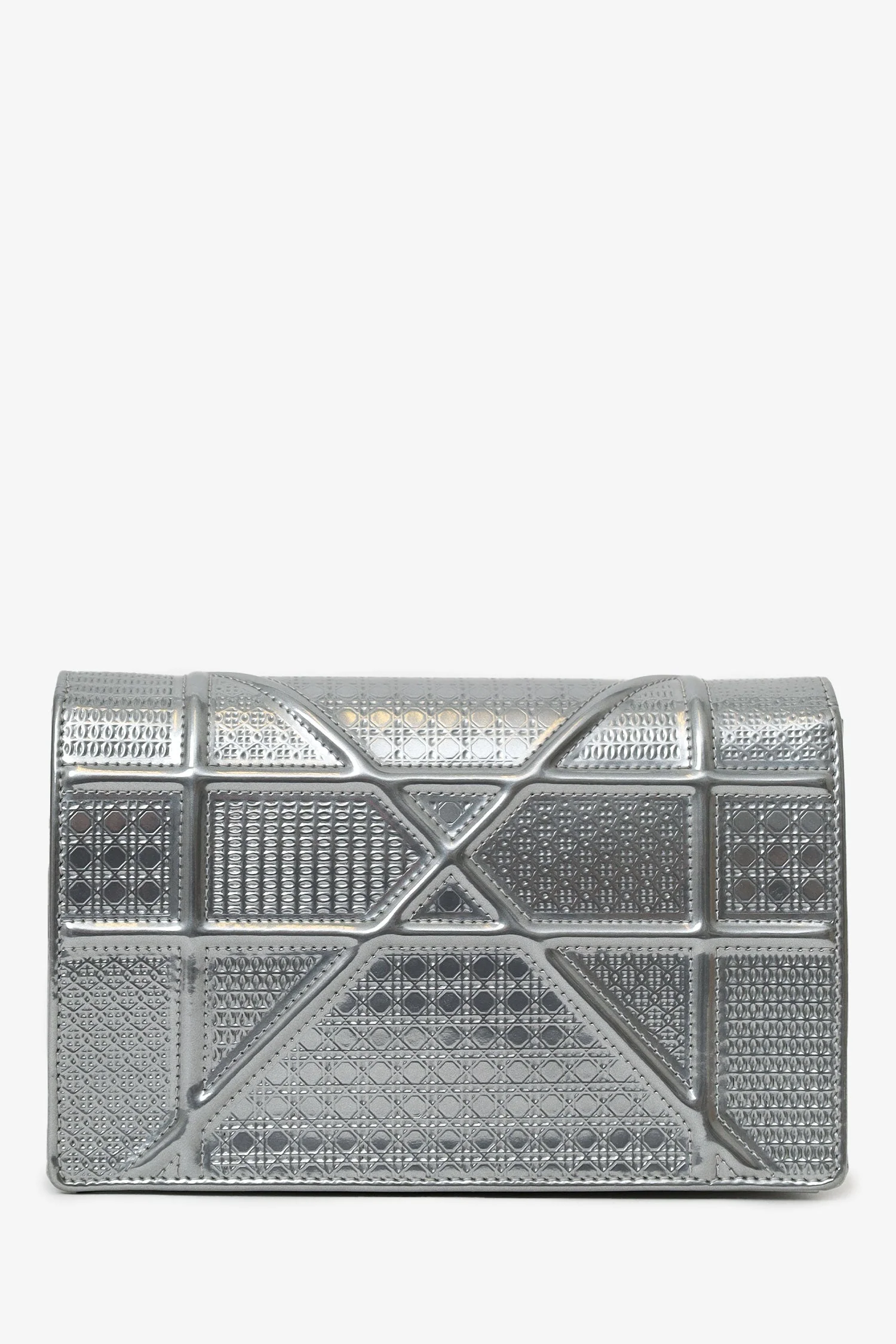 Christian Dior Metallic Patent Microcannage Diorama Wallet on Chain - Image 2