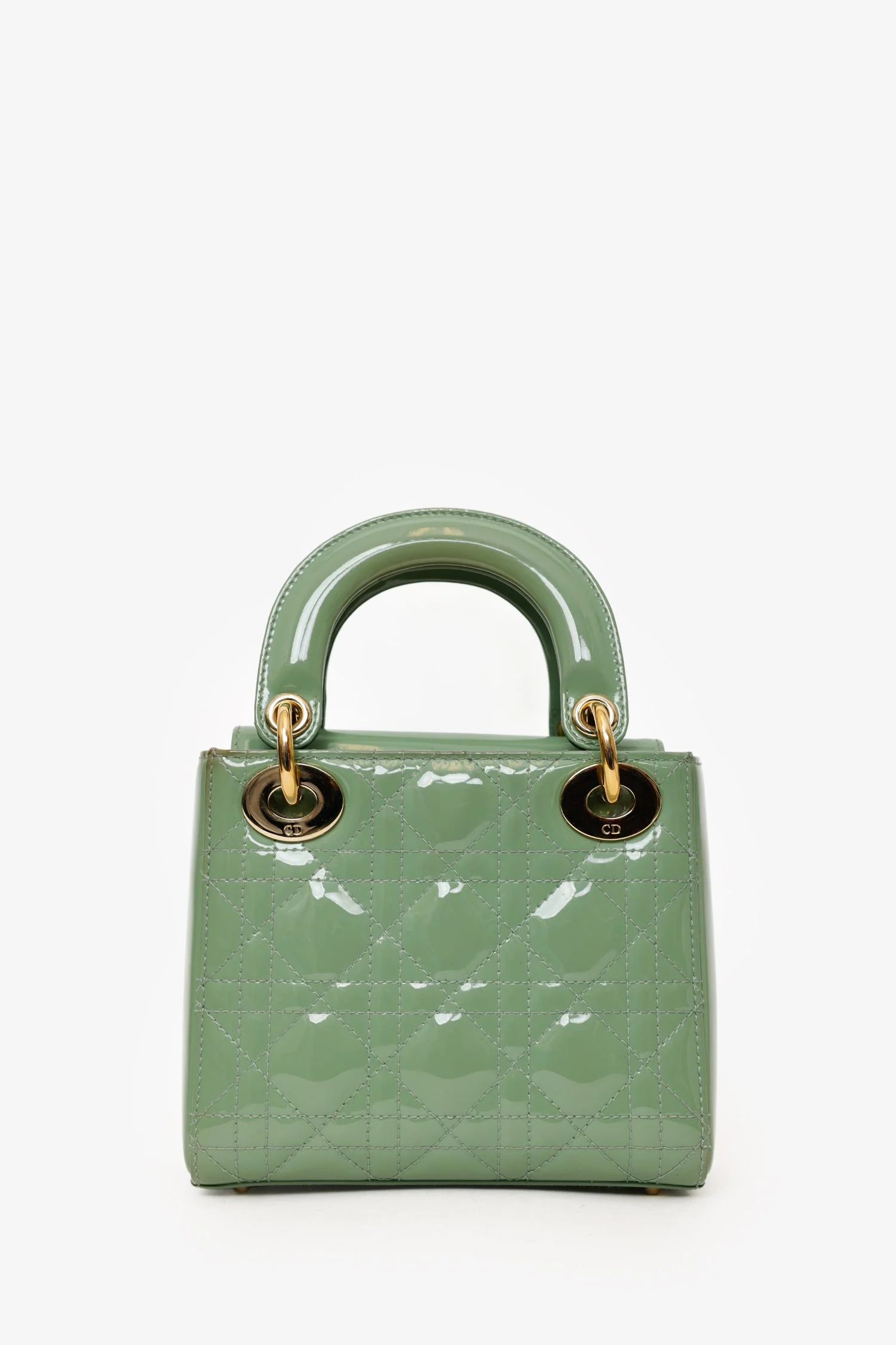 Christian Dior Mint Green Patent Leather Mini Lady Dior - Image 2