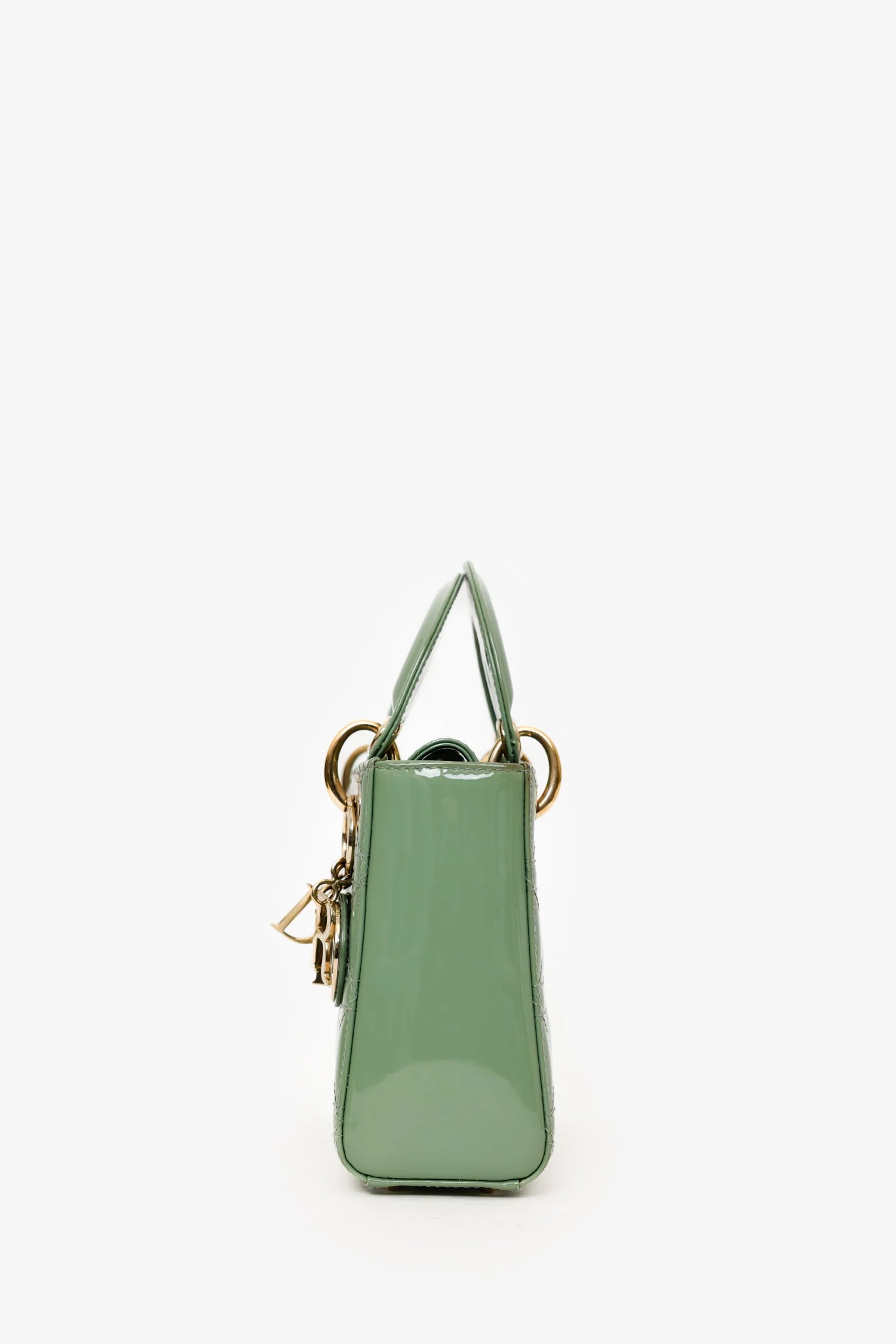 Christian Dior Mint Green Patent Leather Mini Lady Dior - Image 4