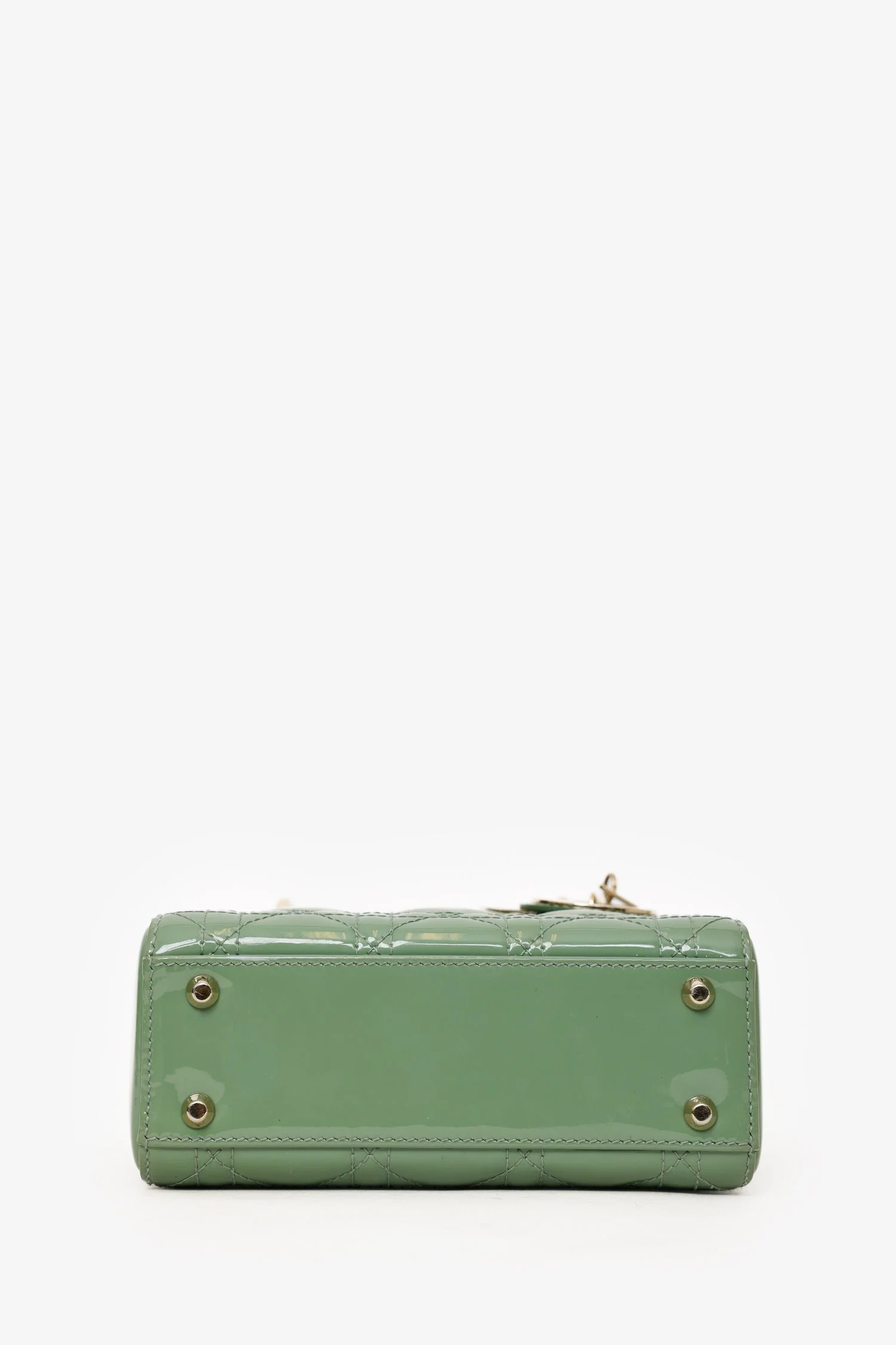 Christian Dior Mint Green Patent Leather Mini Lady Dior - Image 5