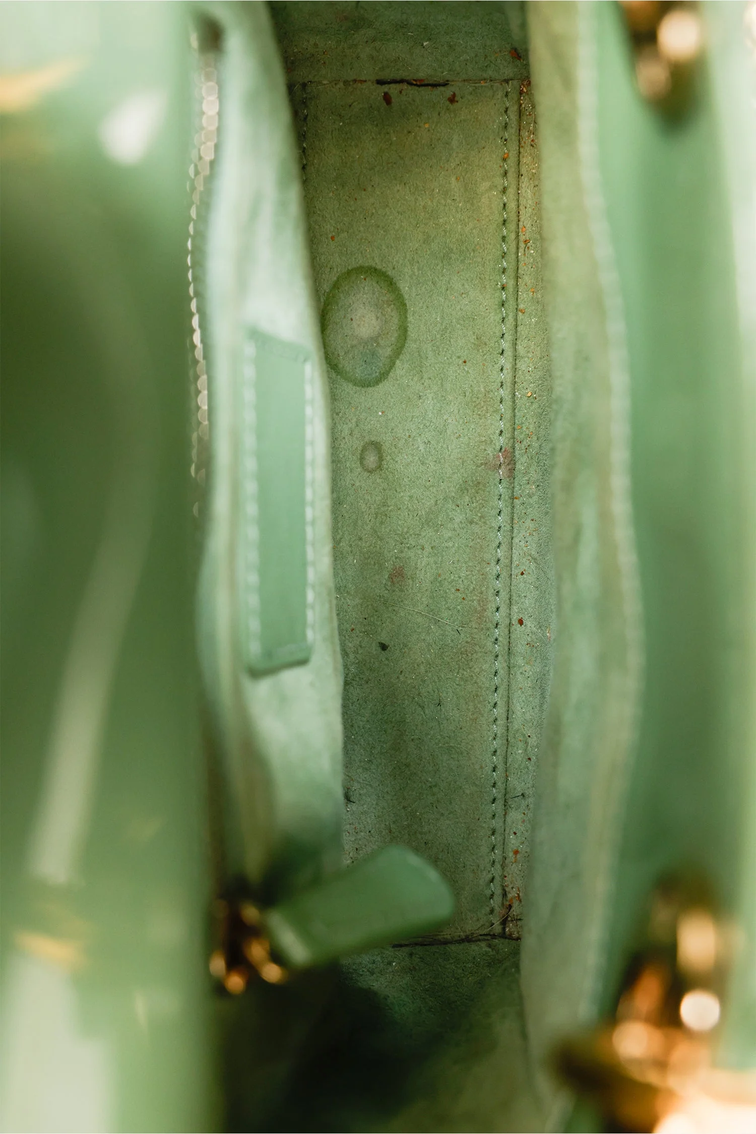 Christian Dior Mint Green Patent Leather Mini Lady Dior - Image 7