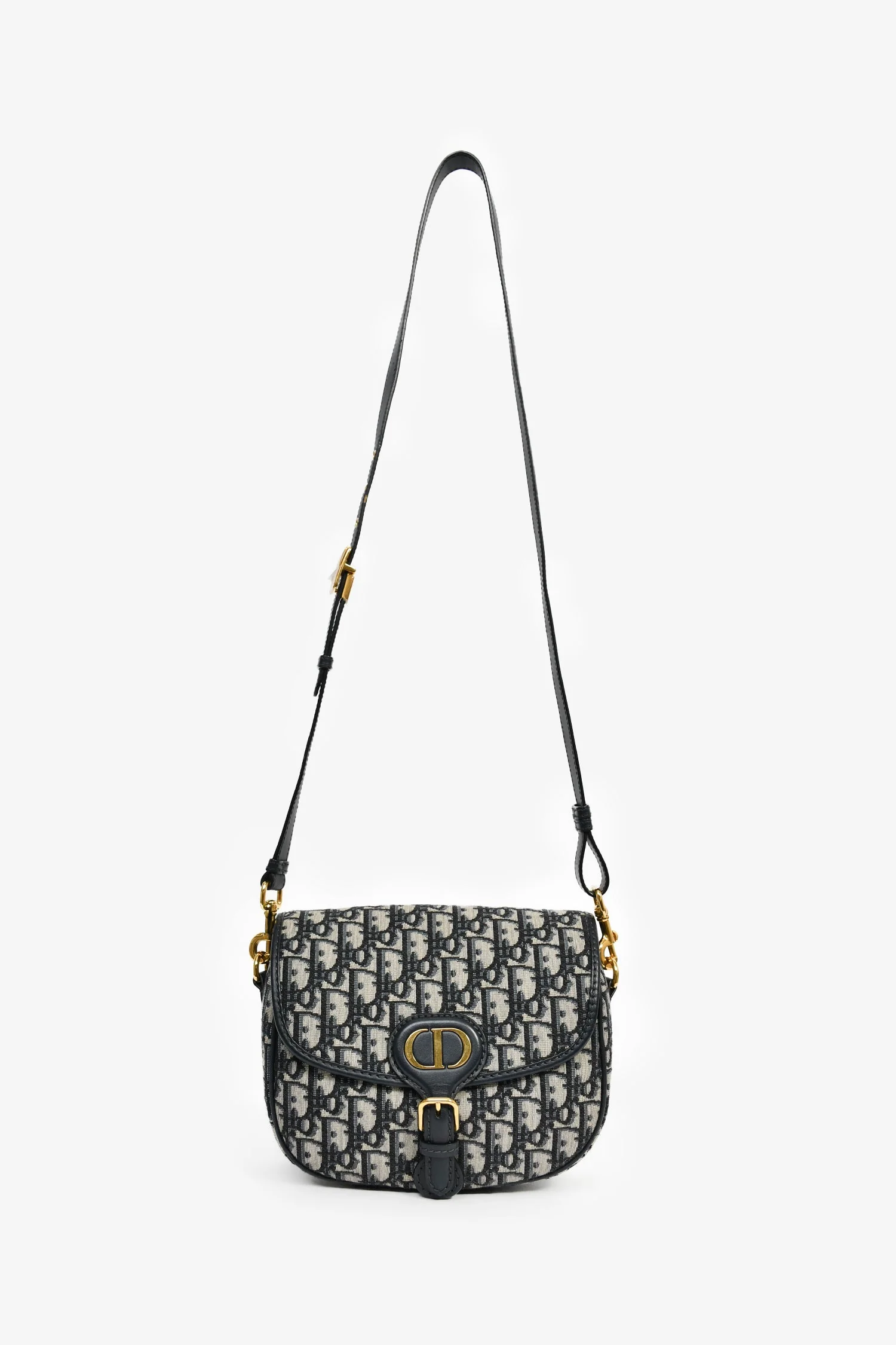 Christian Dior Navy Blue Oblique Jacquard Medium 'Bobby' Crossbody Bag - Image 7
