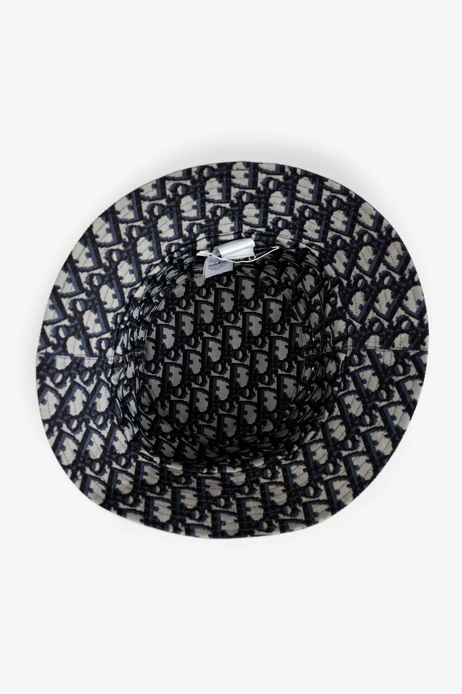 Christian Dior Navy Blue Oblique Reversible Bucket Hat Size 57 - Image 4