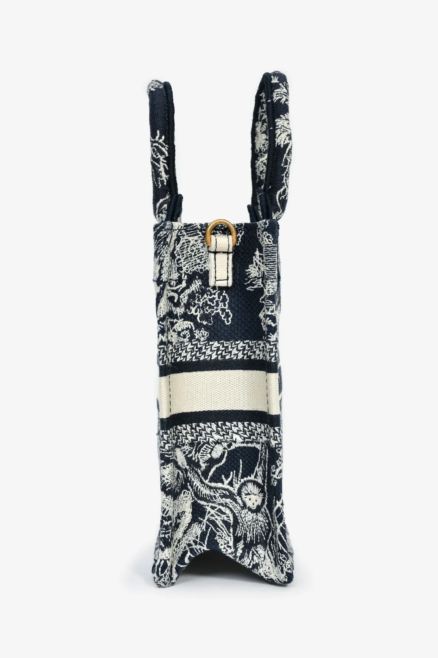 Christian Dior Navy/Cream 'Toile de Jouy' Vertical Mini Book Tote - Image 3