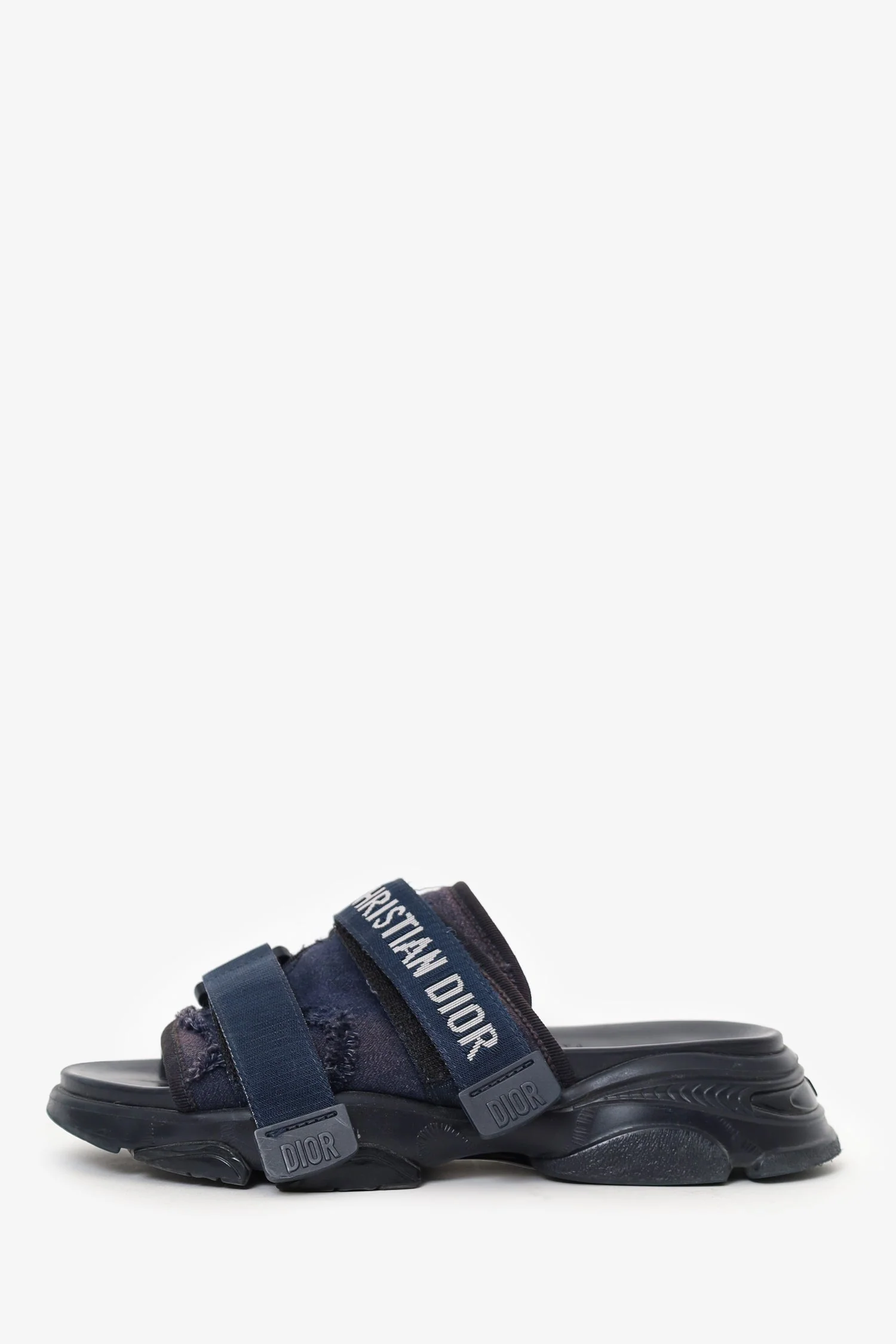 Christian Dior Navy J'Adior Velcro Slides Size 36 - Image 5