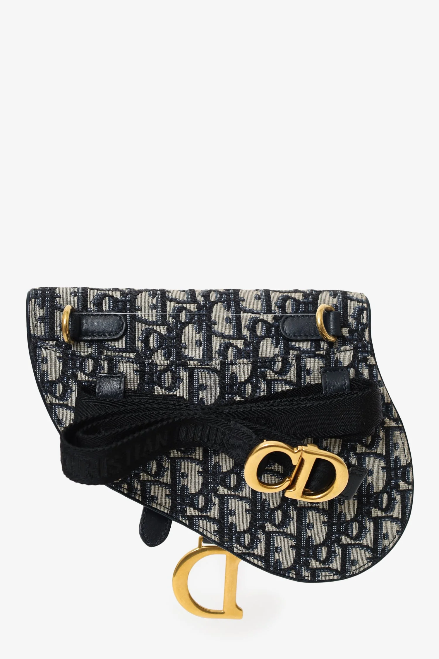 Christian Dior Navy Oblique Canvas Saddle Belt Bag - Image 2