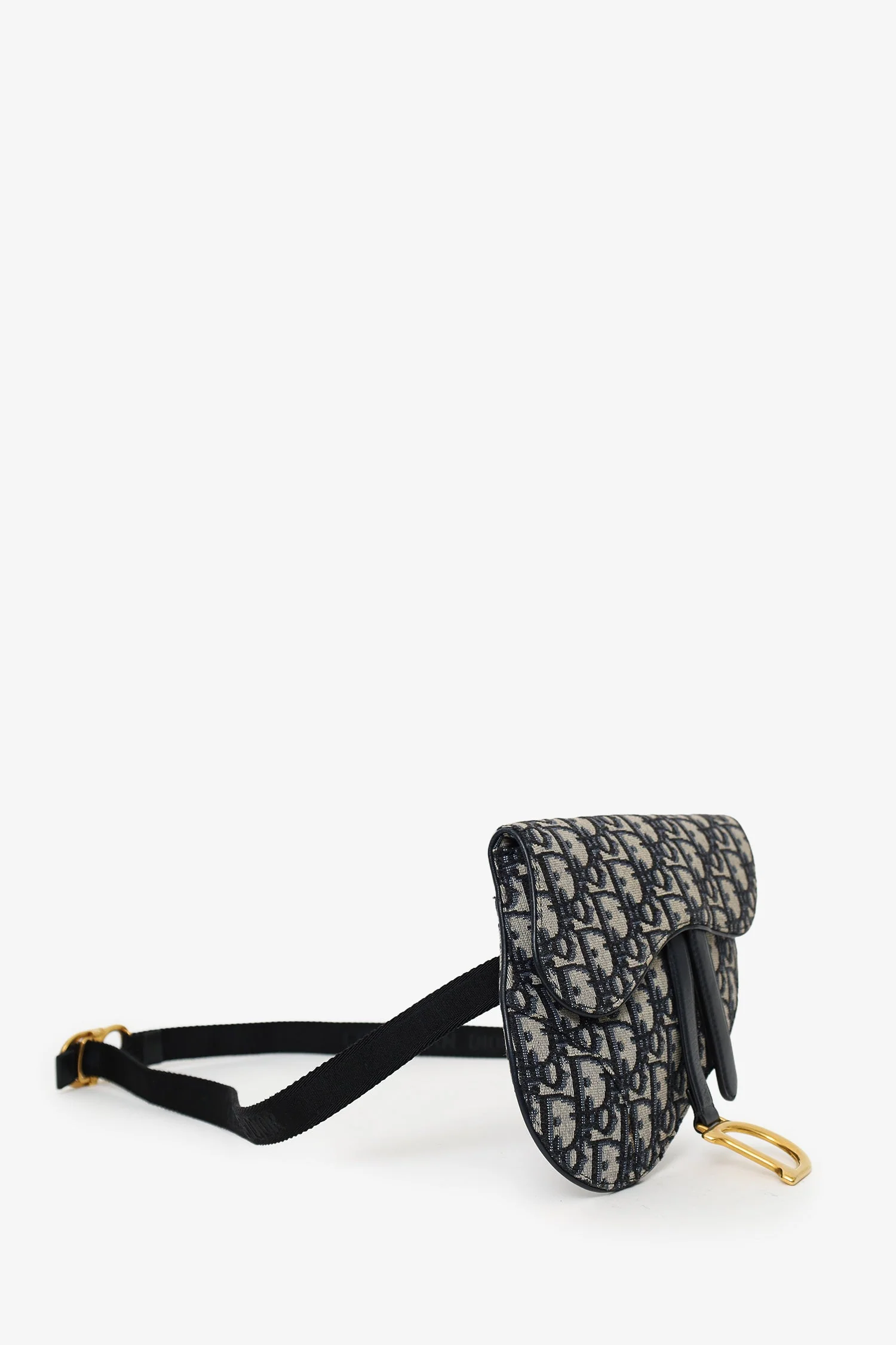 Christian Dior Navy Oblique Canvas Saddle Belt Bag - Image 6