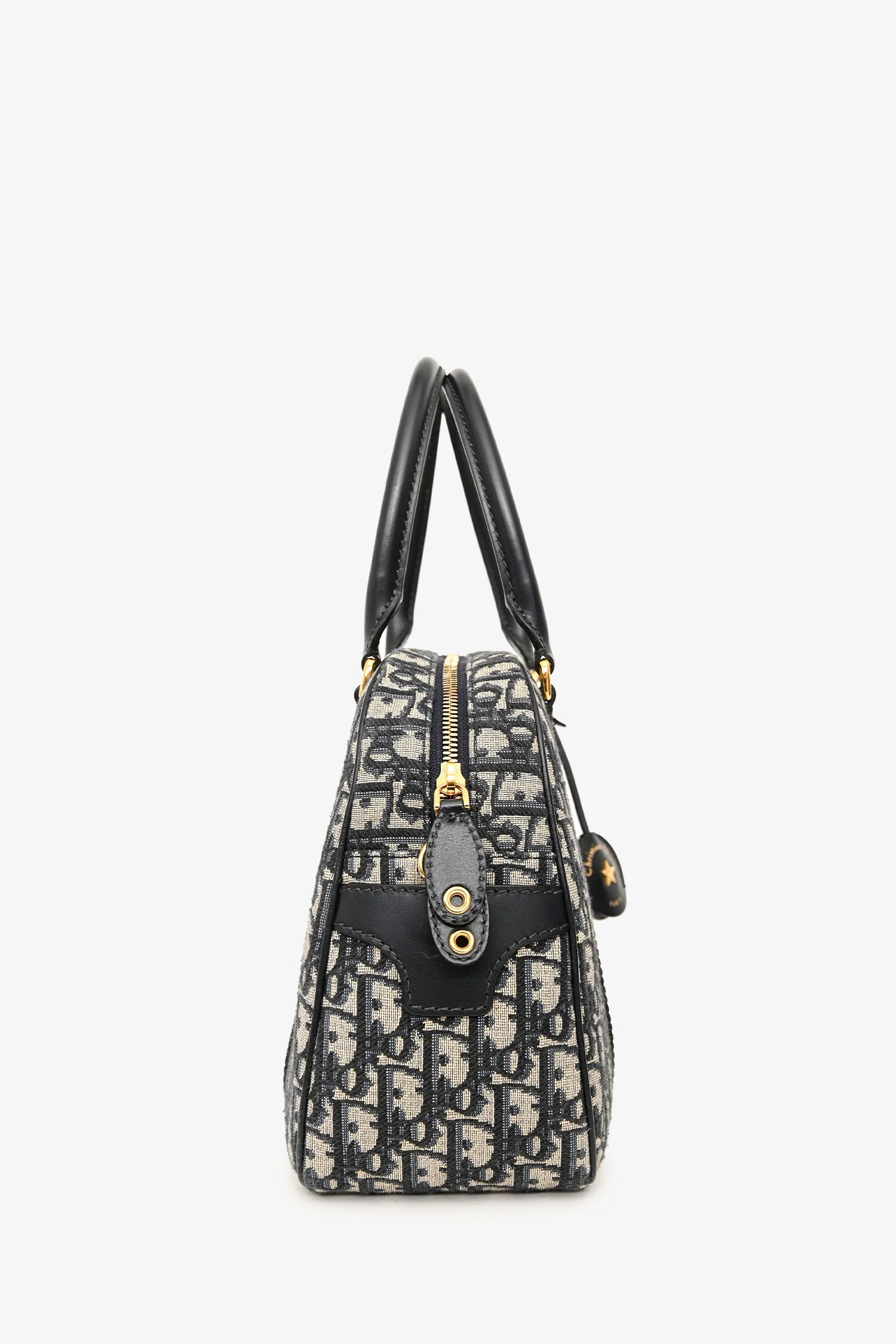 Christian Dior Navy Oblique Jacquard D-Vibe Bag With Crossbody Strap - Image 3