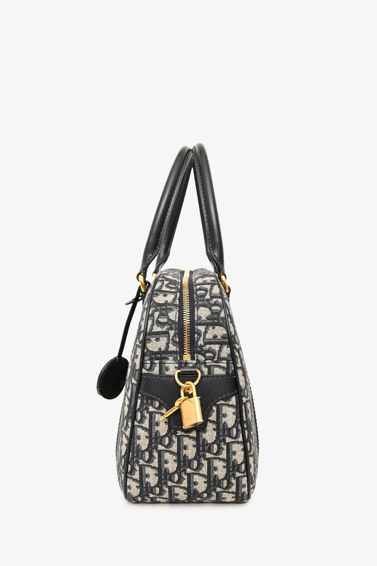 Christian Dior Navy Oblique Jacquard D-Vibe Bag With Crossbody Strap - Image 4