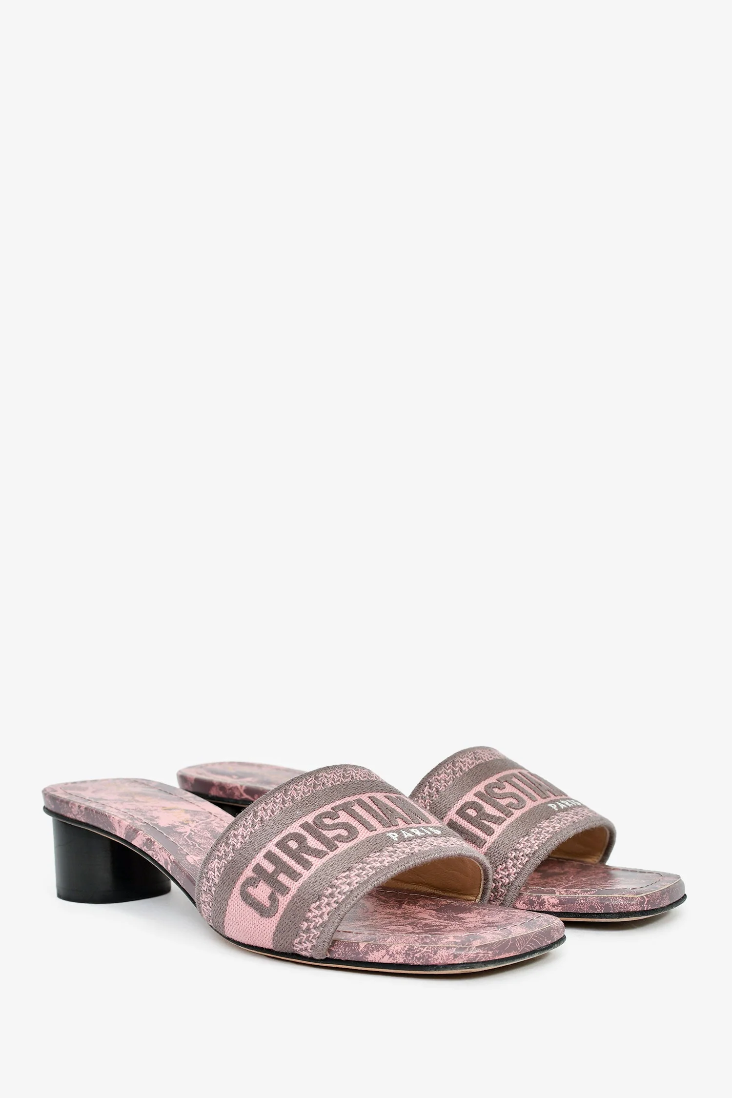 Christian Dior Pink D-way Heeled Slides Size 36.5 - Image 2