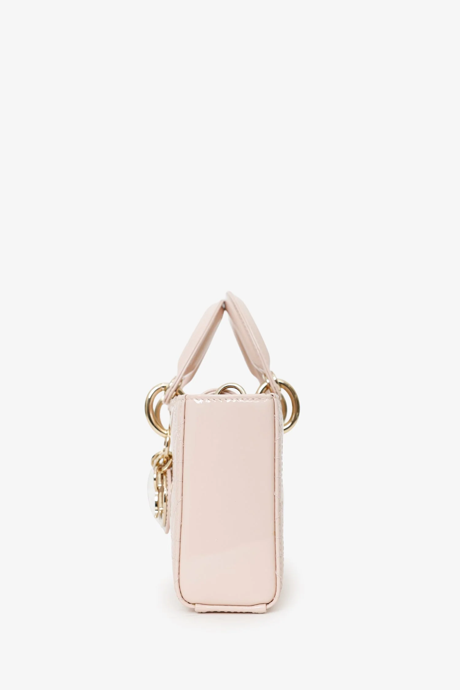 Christian Dior Pink Patent Leather Mini Lady 'D-Joy' Bag - Image 4