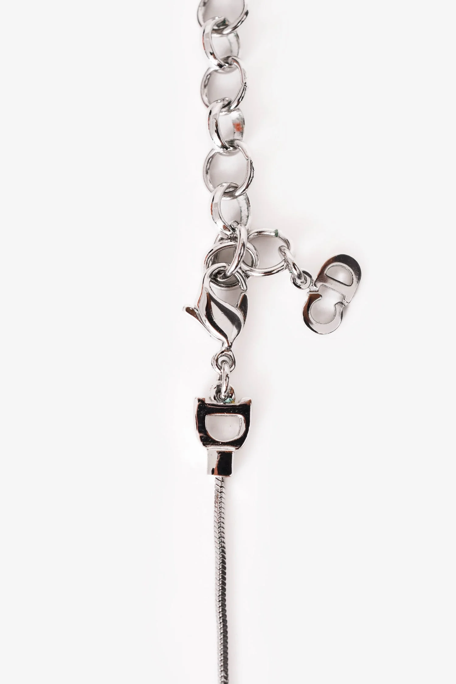 Christian Dior Rhodium Metal 'Dior' Necklace - Image 3