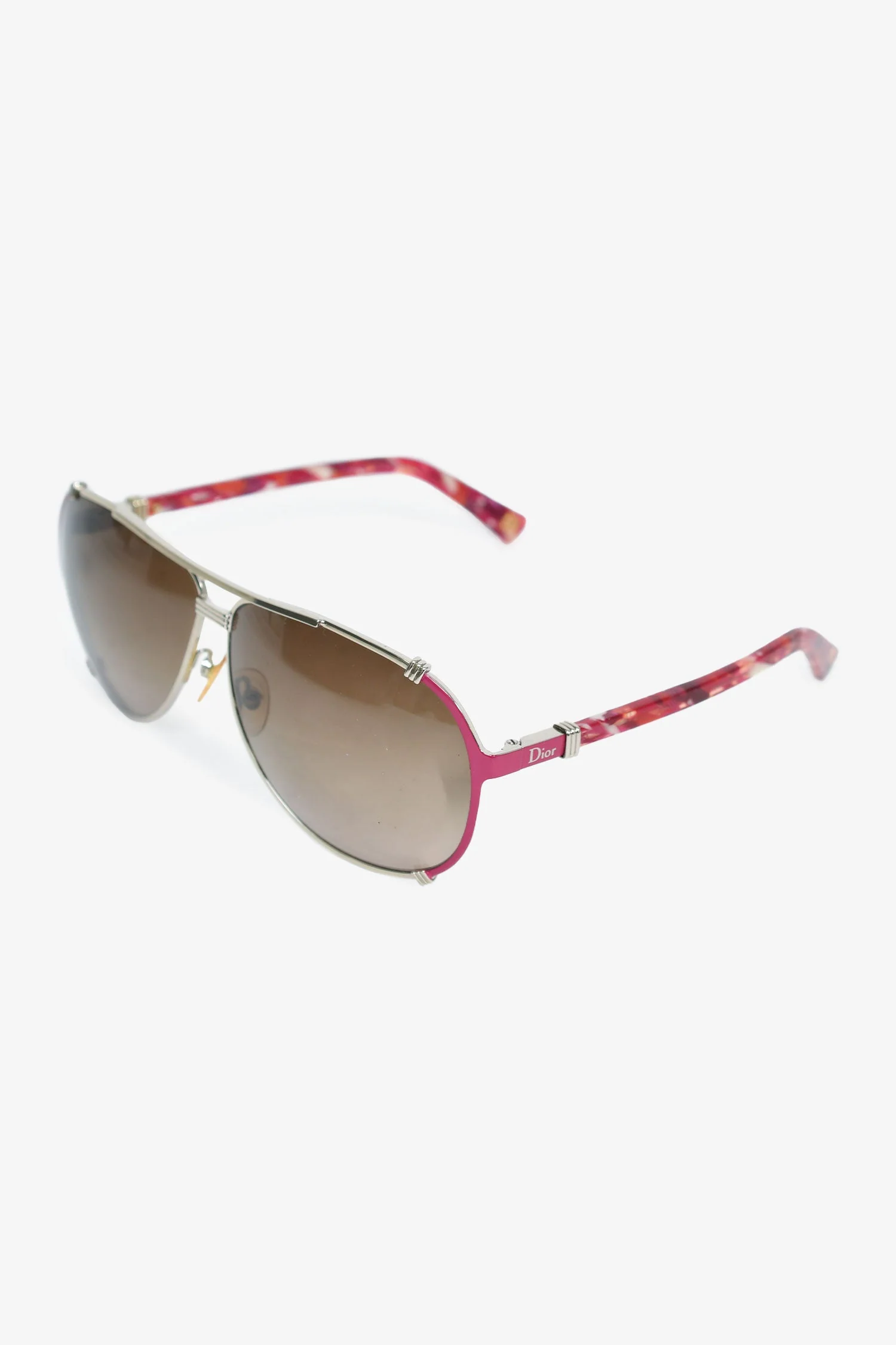 Christian Dior Silver/Pink Aviator 'Dior Chicago2' Sunglasses - Image 2