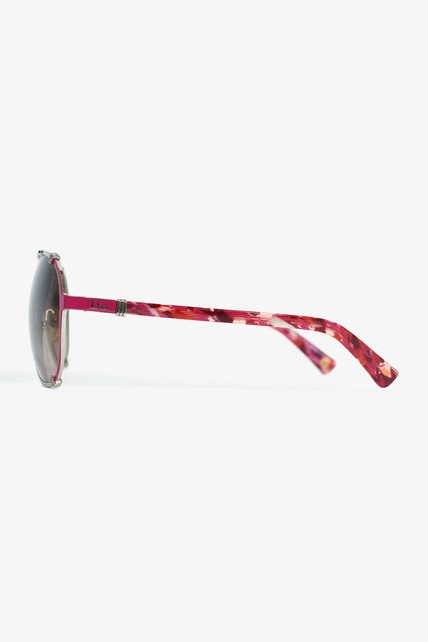 Christian Dior Silver/Pink Aviator 'Dior Chicago2' Sunglasses - Image 3