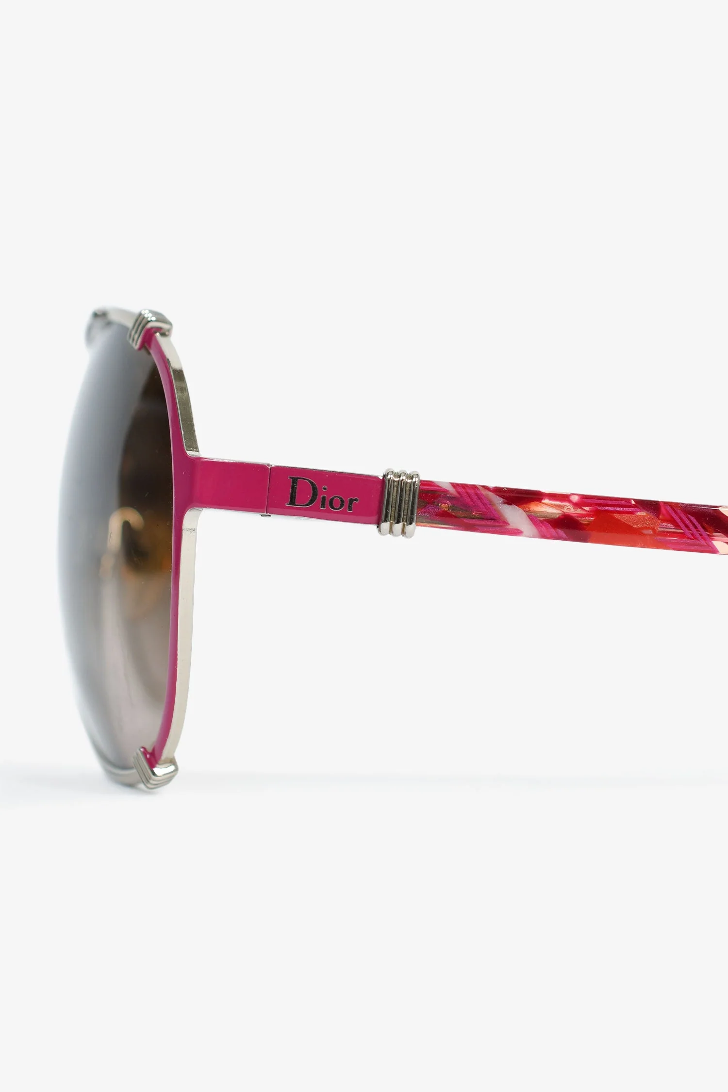 Christian Dior Silver/Pink Aviator 'Dior Chicago2' Sunglasses - Image 4