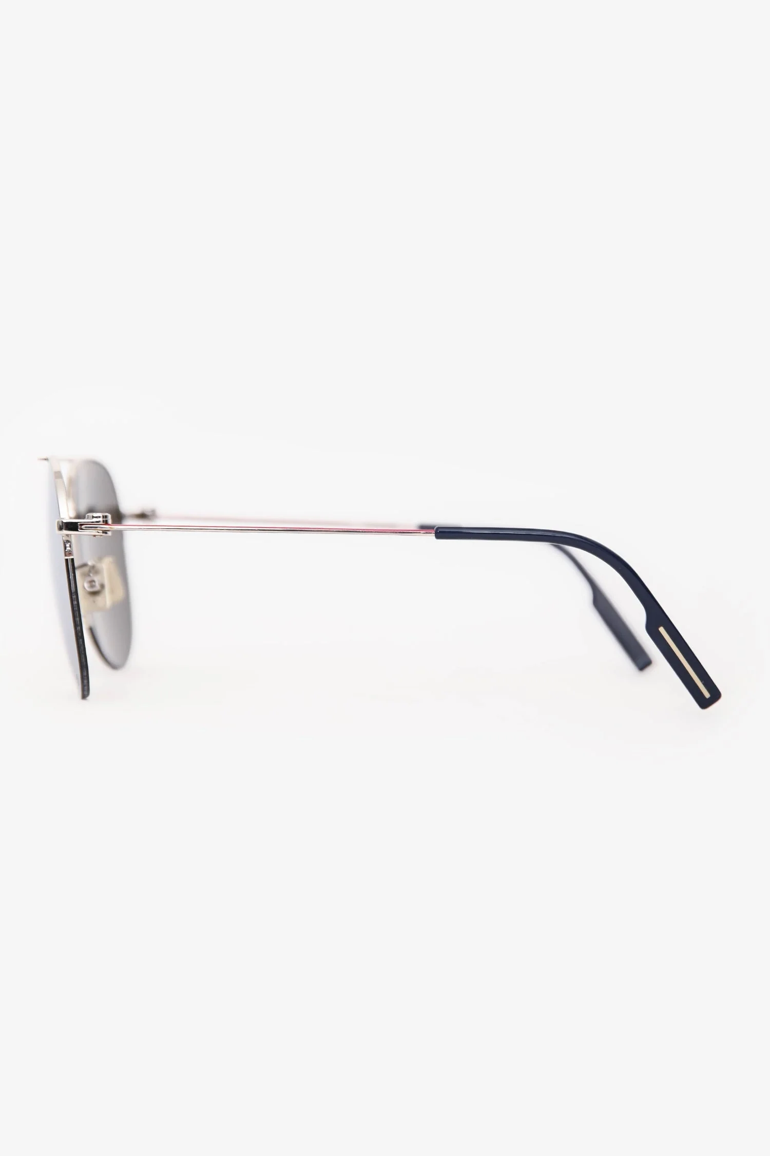 Christian Dior Silver Tone Metal Reflective Aviator Sunglasses - Image 3