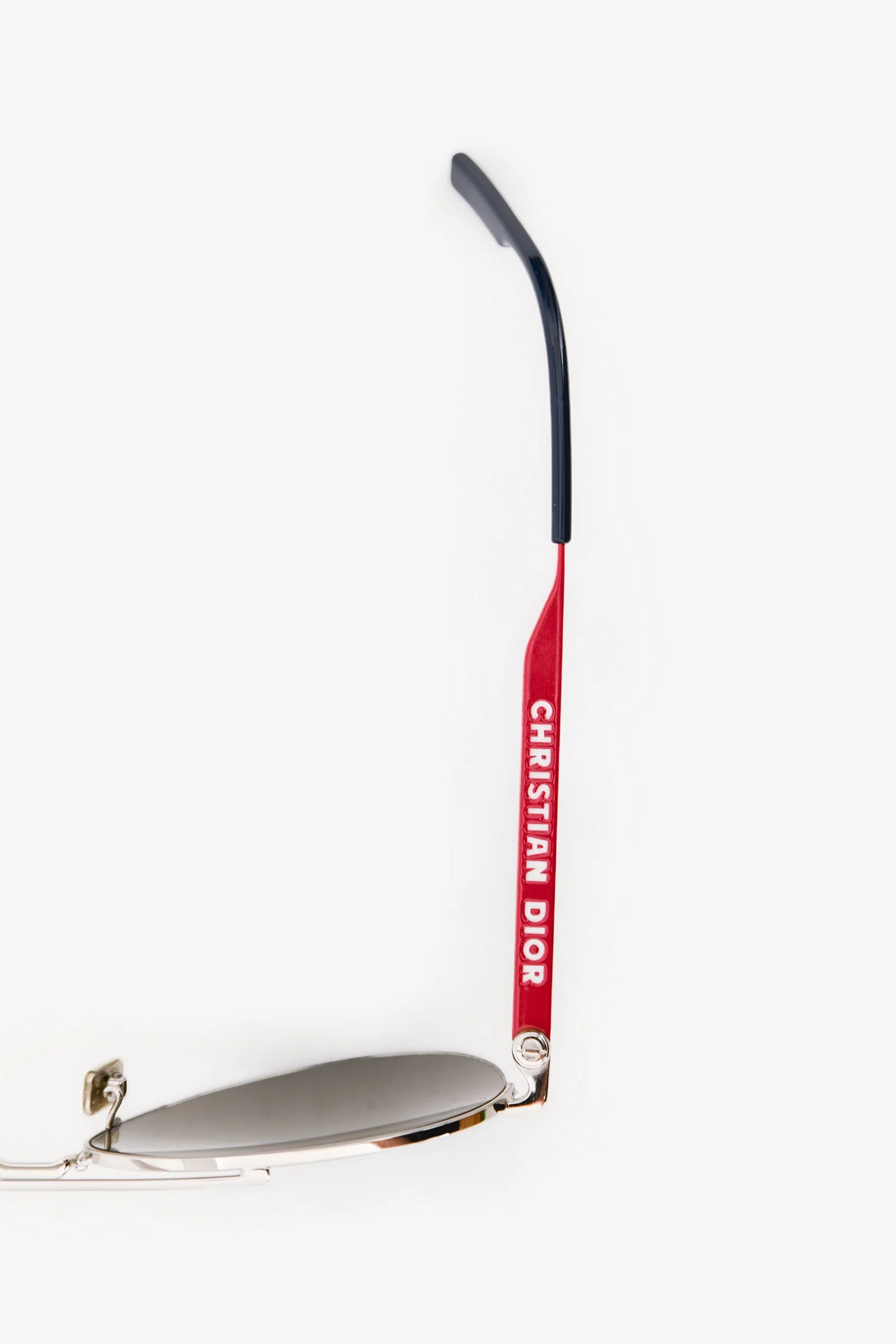 Christian Dior Silver Tone Metal Reflective Aviator Sunglasses - Image 4