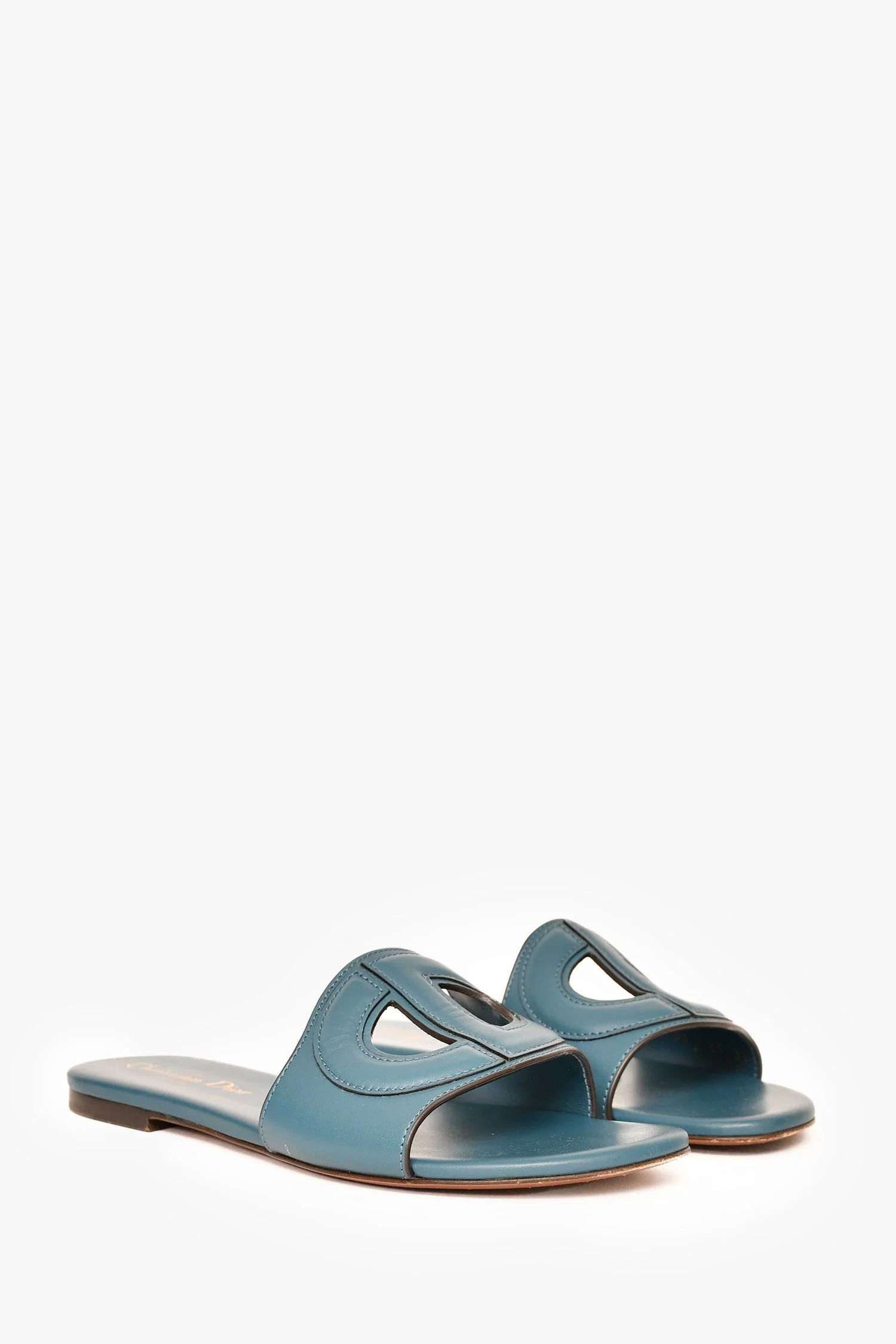 Christian Dior Teal 'D Club' Sandals Size 35 - Image 3