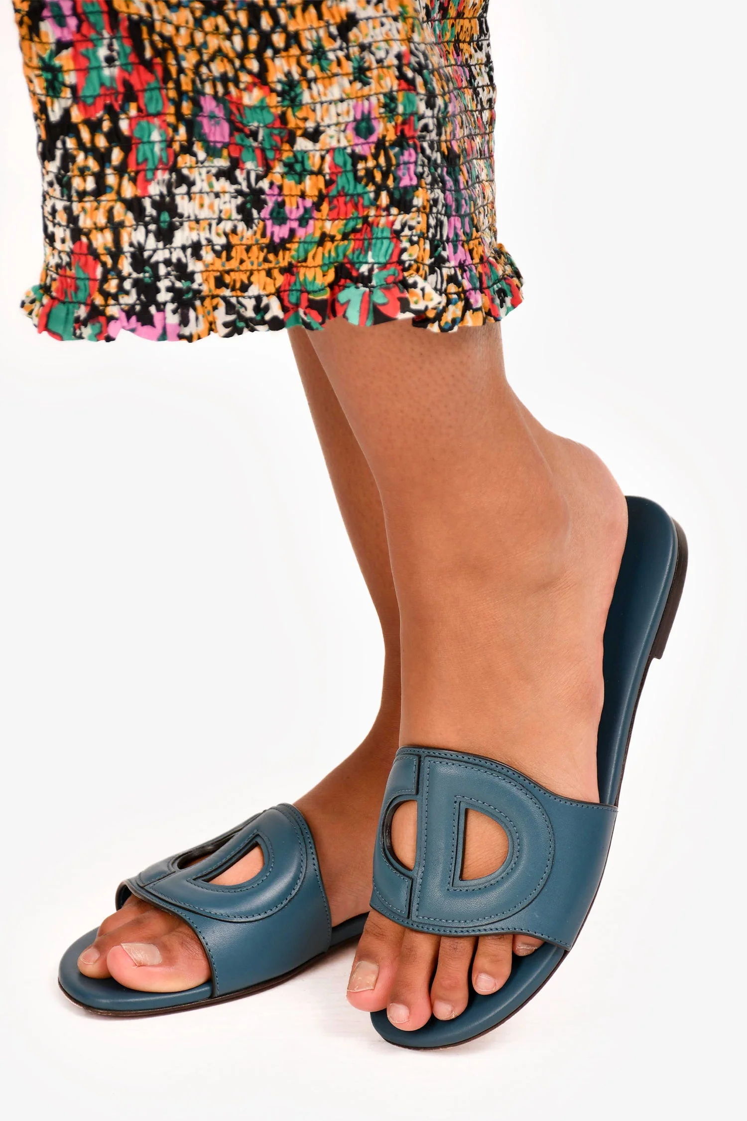 Christian Dior Teal 'D Club' Sandals Size 35 - Image 6