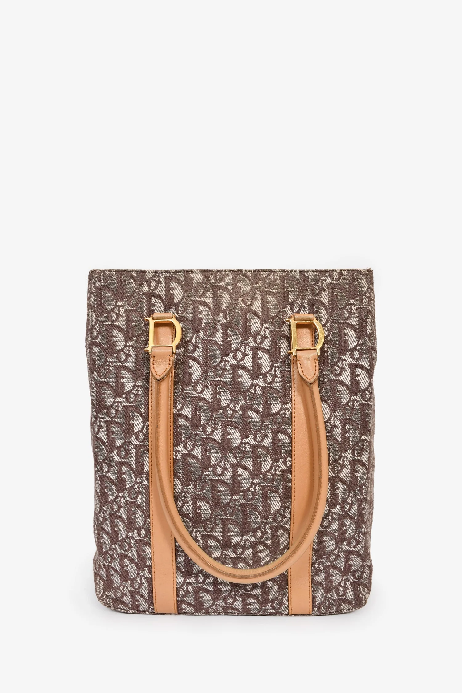 Christian Dior Vintage Brown Canvas Oblique Trotter Tote Bag - Image 2