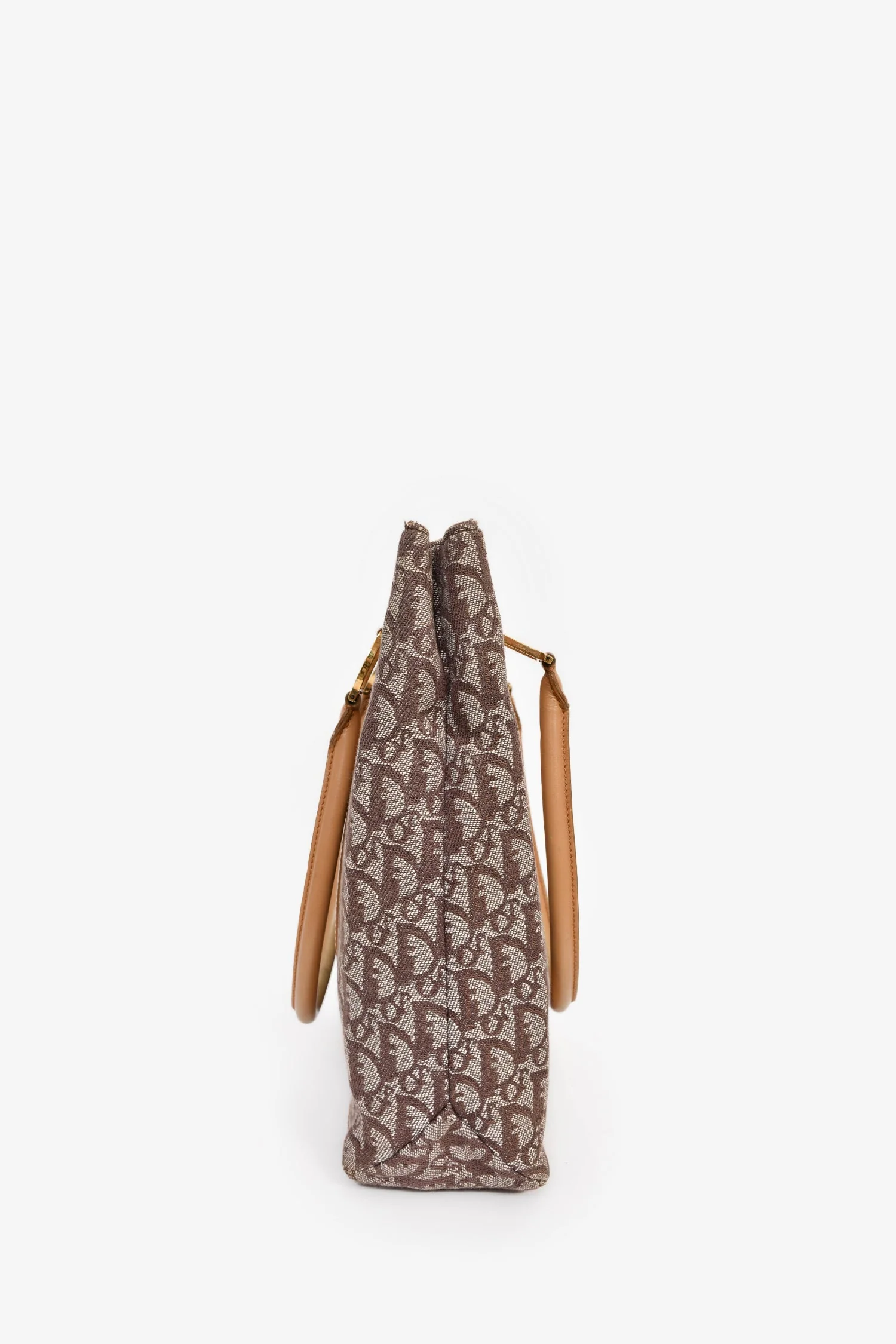 Christian Dior Vintage Brown Canvas Oblique Trotter Tote Bag - Image 3