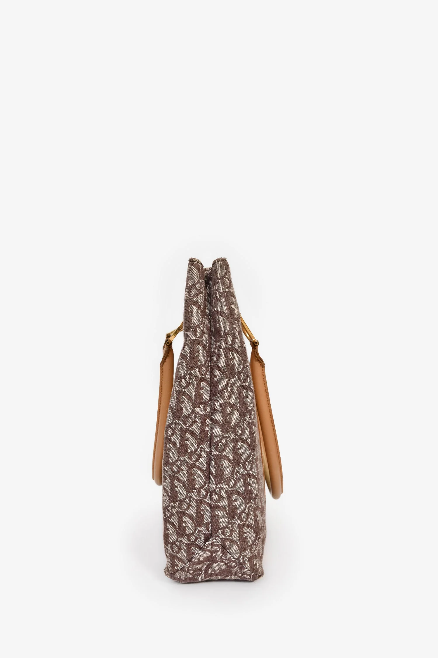 Christian Dior Vintage Brown Canvas Oblique Trotter Tote Bag - Image 4