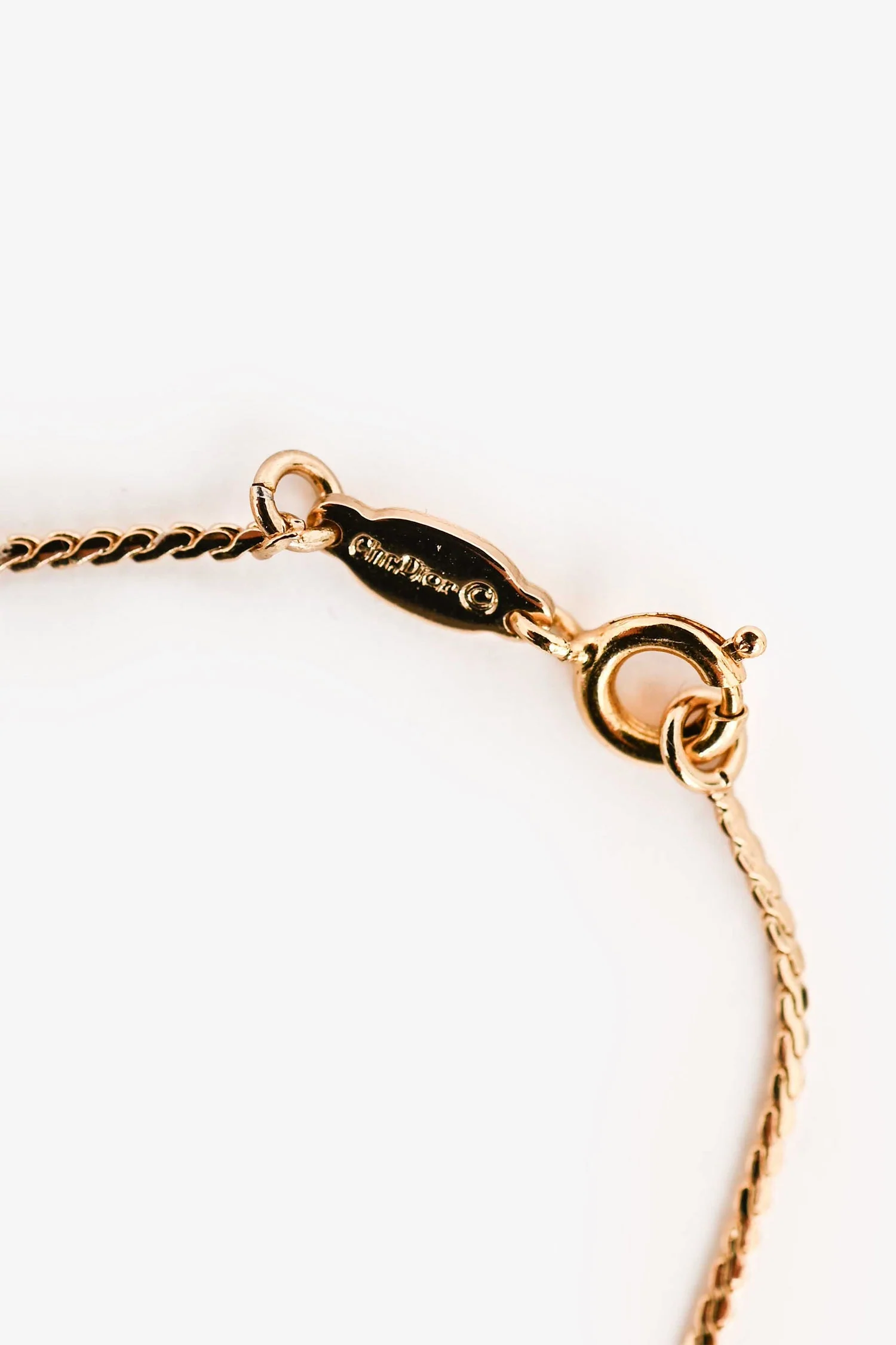 Christian Dior Vintage Gold Tone Metal Logo Bracelet - Image 2
