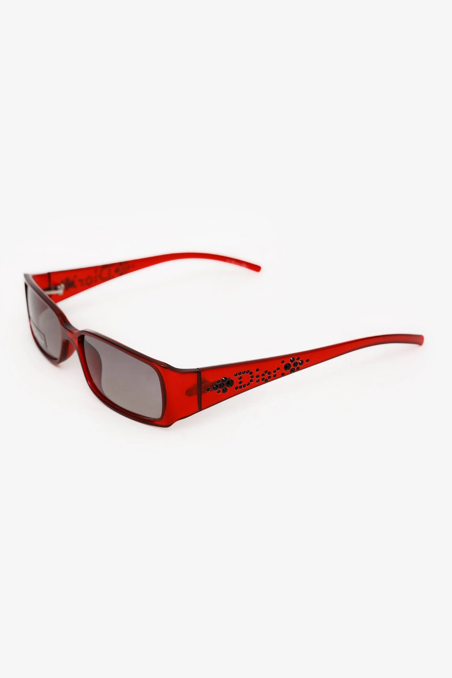 Christian Dior Vintage Red Rectangle Sunglasses - Image 2