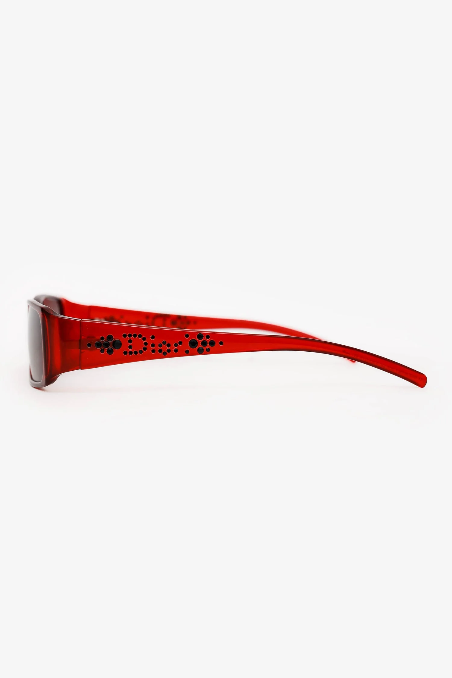 Christian Dior Vintage Red Rectangle Sunglasses - Image 3