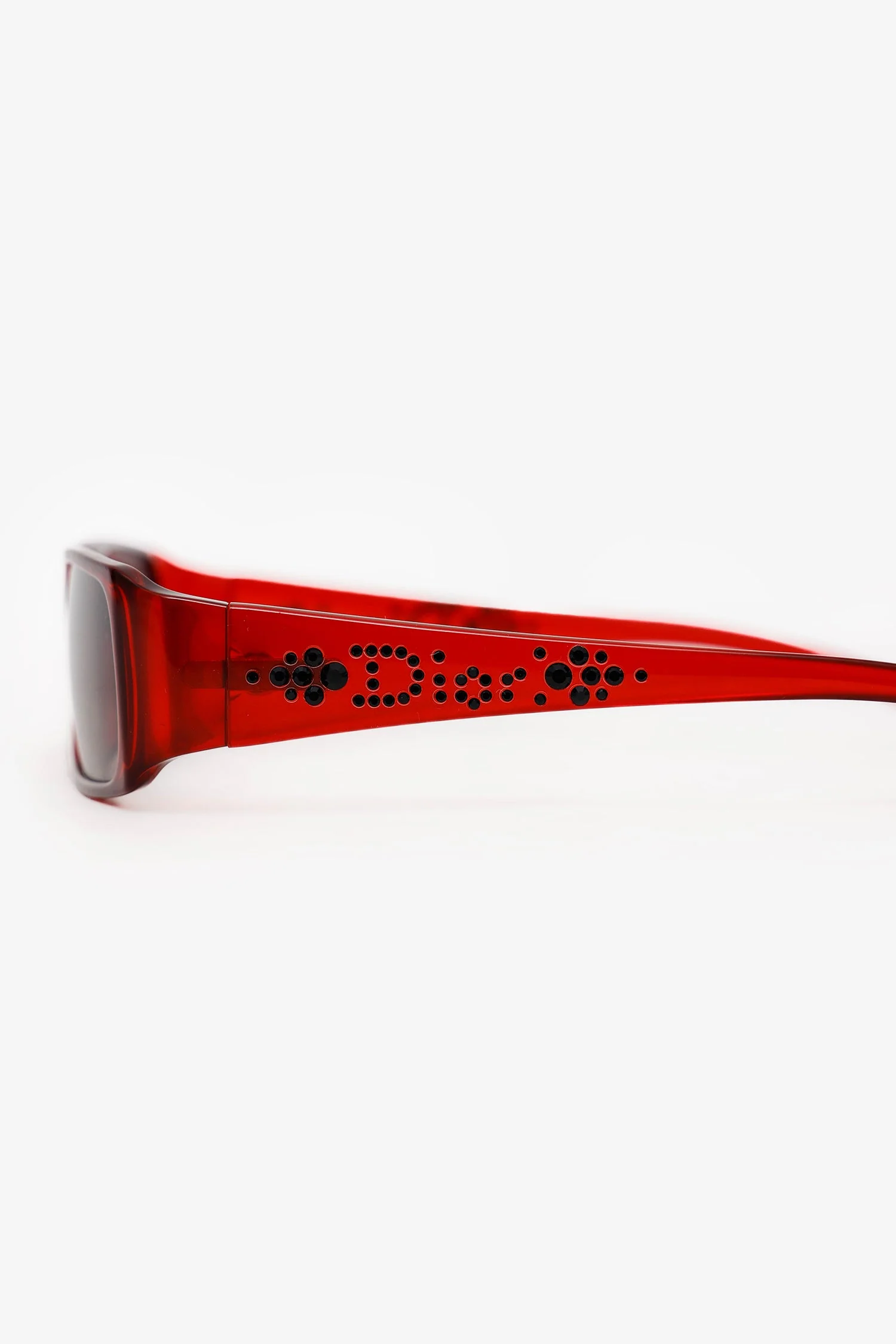 Christian Dior Vintage Red Rectangle Sunglasses - Image 4