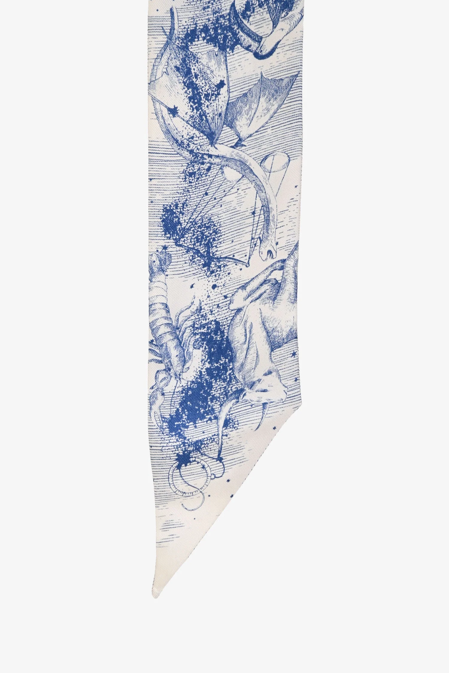 Christian Dior White/Blue Silk Constellation Twilly - Image 2