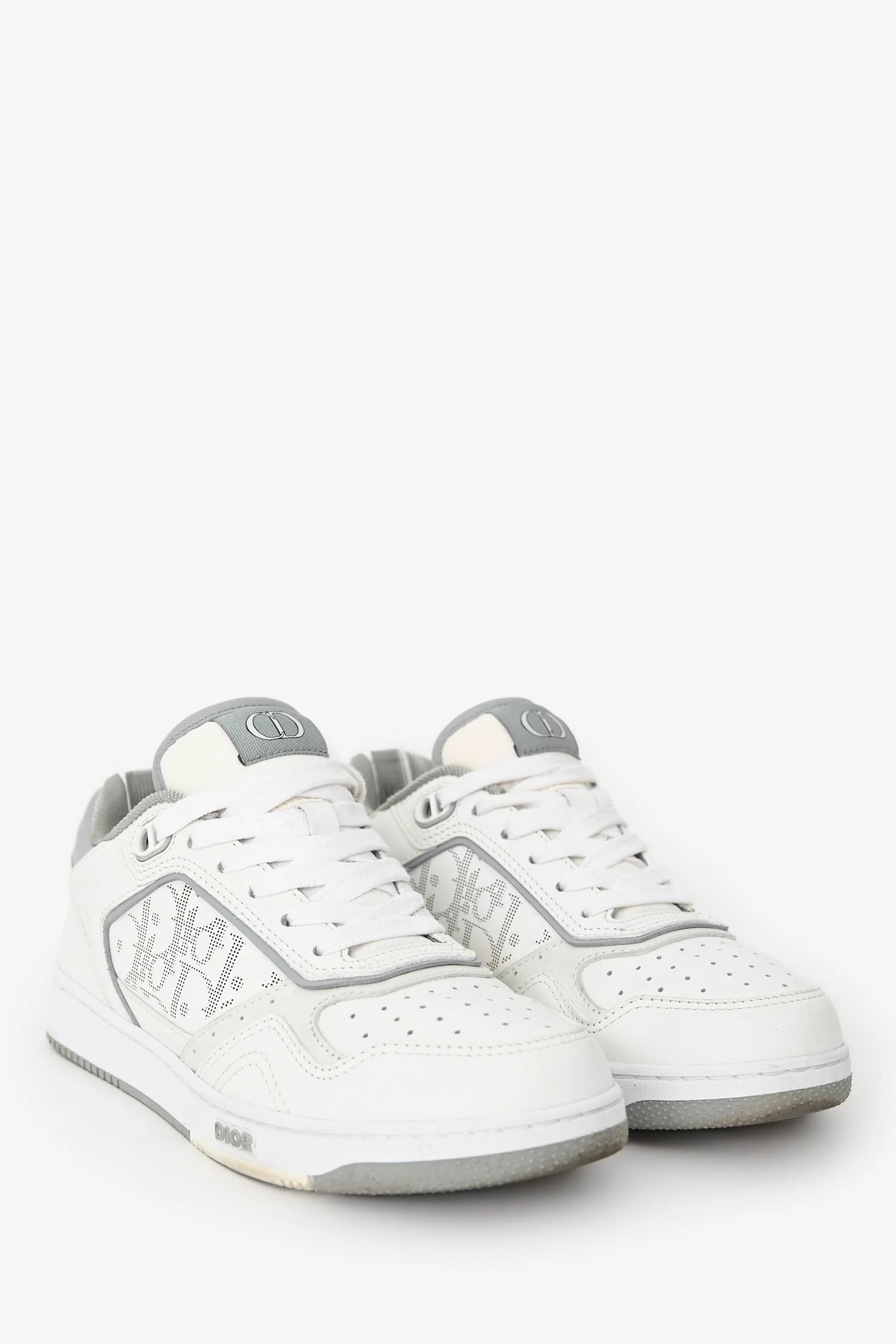 Christian Dior White Leather Oblique Low-Top Sneaker Size 36 - Image 2