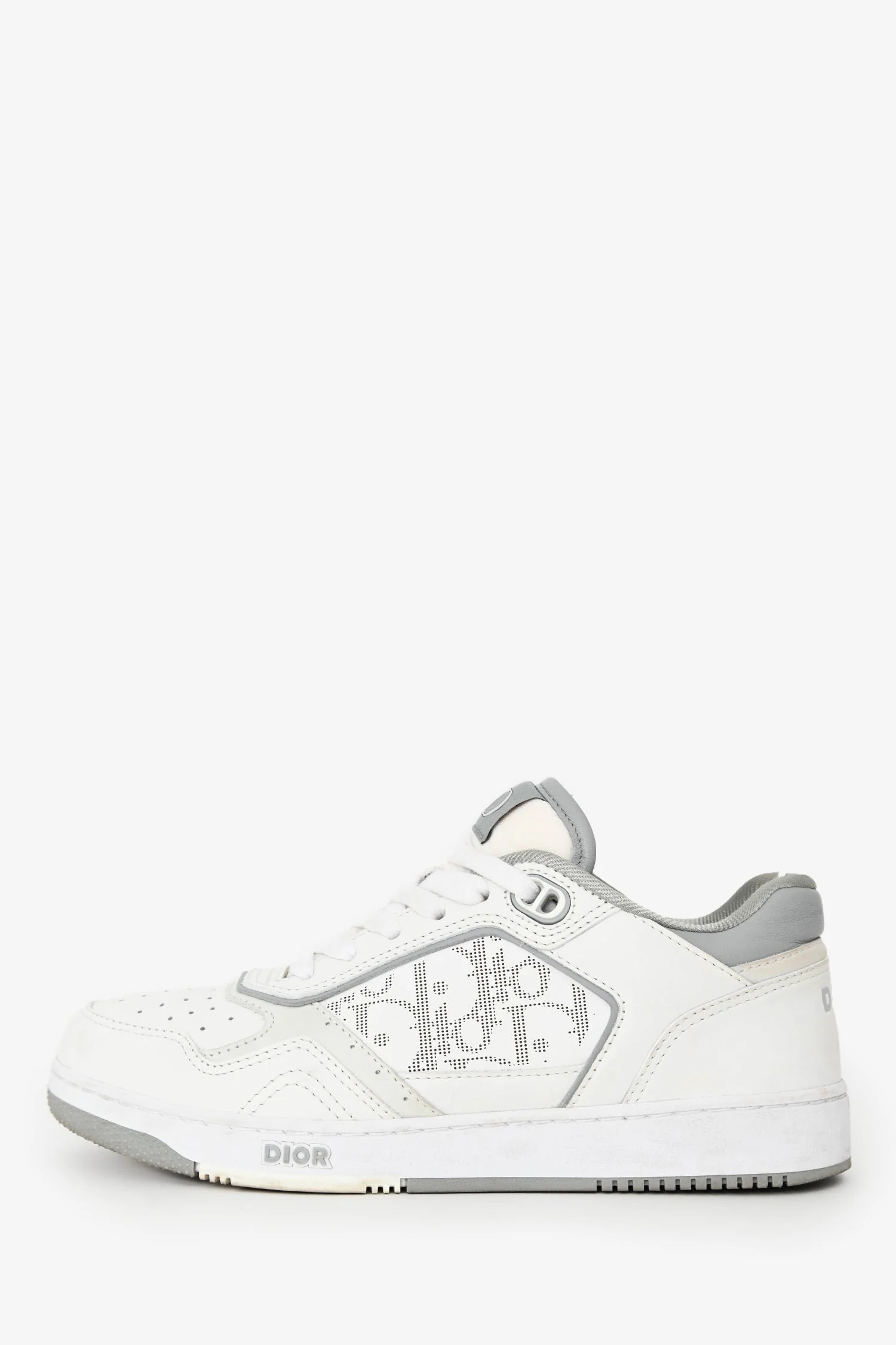 Christian Dior White Leather Oblique Low-Top Sneaker Size 36 - Image 5