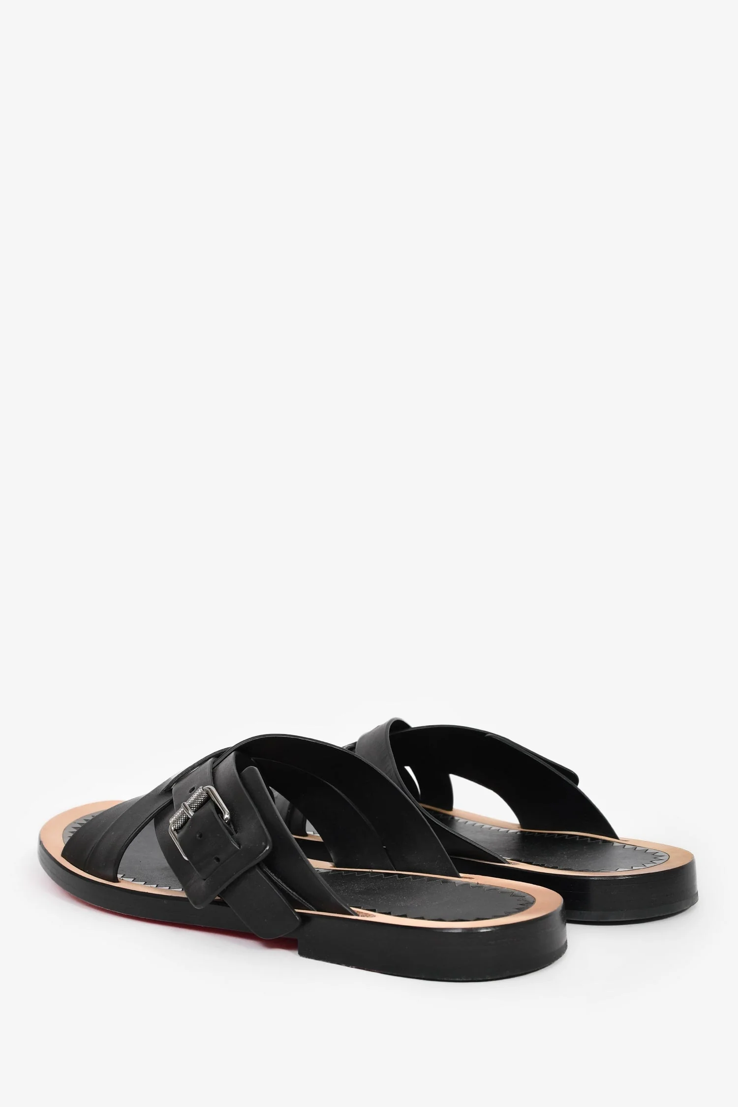 Christian Louboutin Black Leather 'Emir' Flat Sandals Size 42 Mens - Image 5