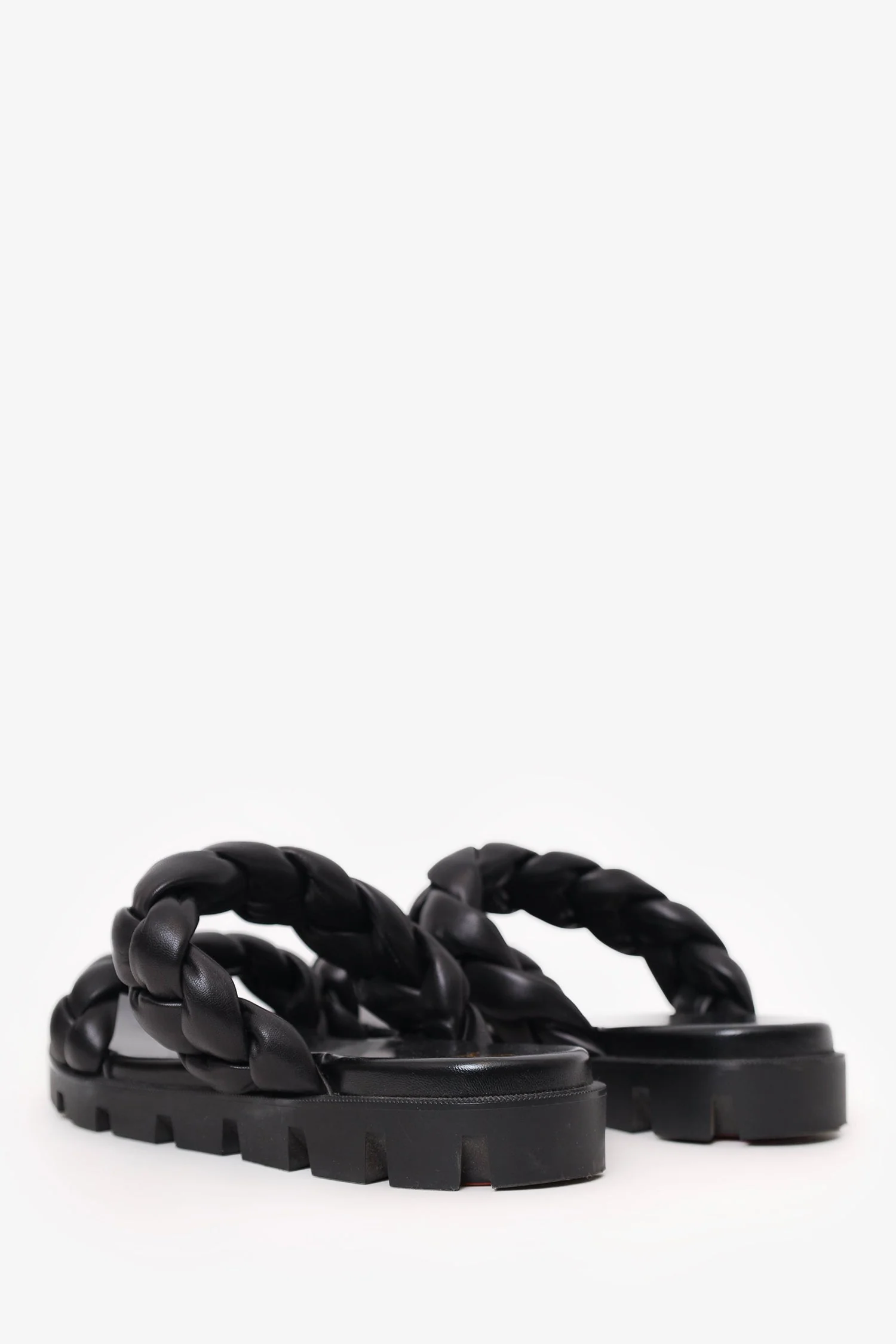 Christian Louboutin Black Leather Just Brio Sandals Size 41 - Image 4