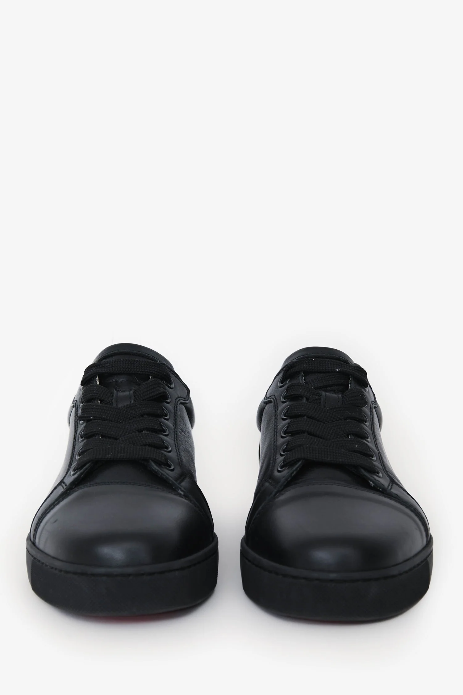 Christian Louboutin Black Leather Louis Junior Sneakers Size 37 - Image 3