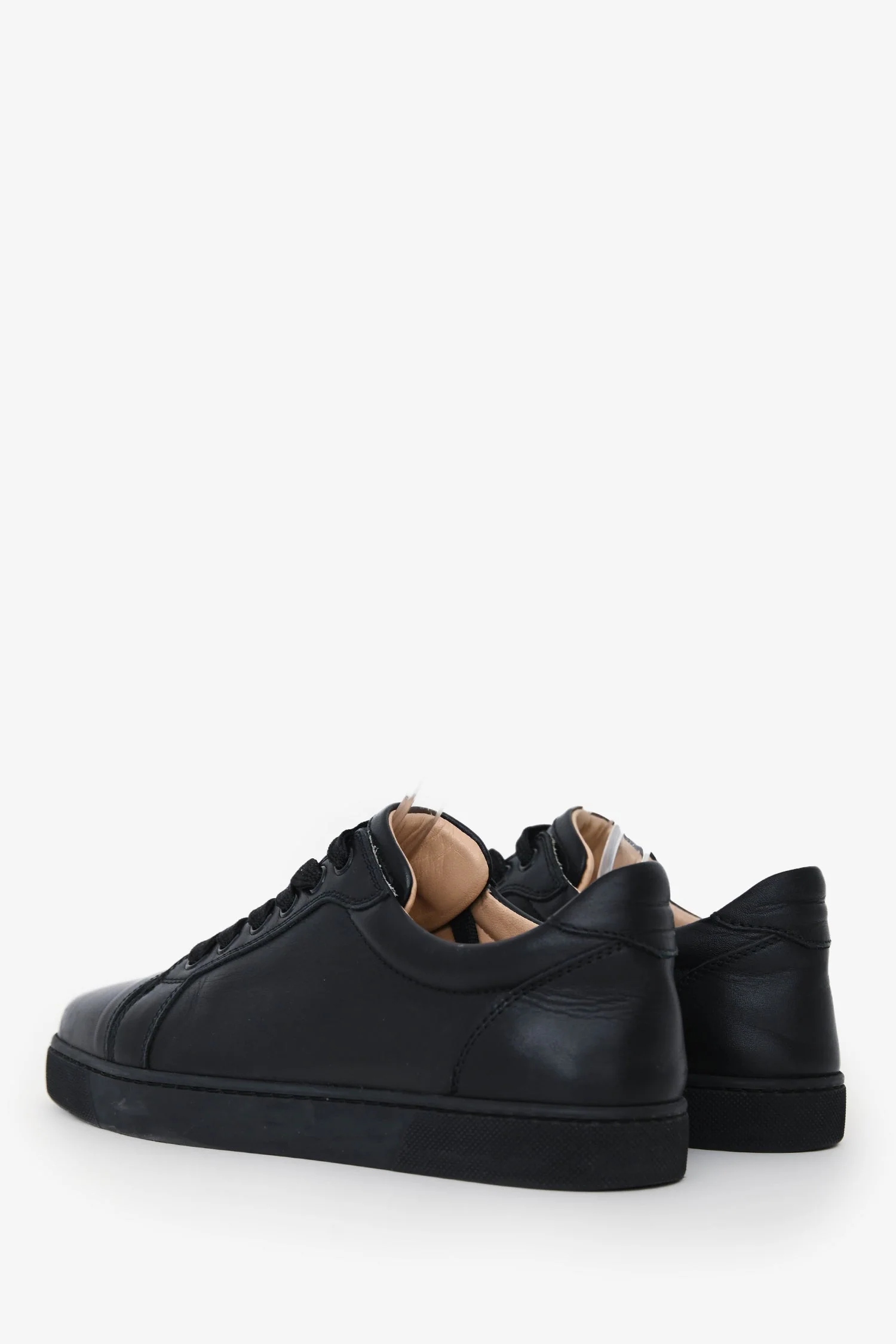 Christian Louboutin Black Leather Louis Junior Sneakers Size 37 - Image 4