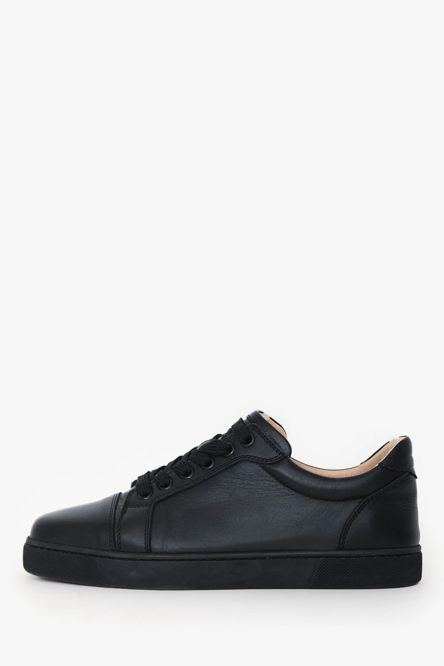 Christian Louboutin Black Leather Louis Junior Sneakers Size 37 - Image 5