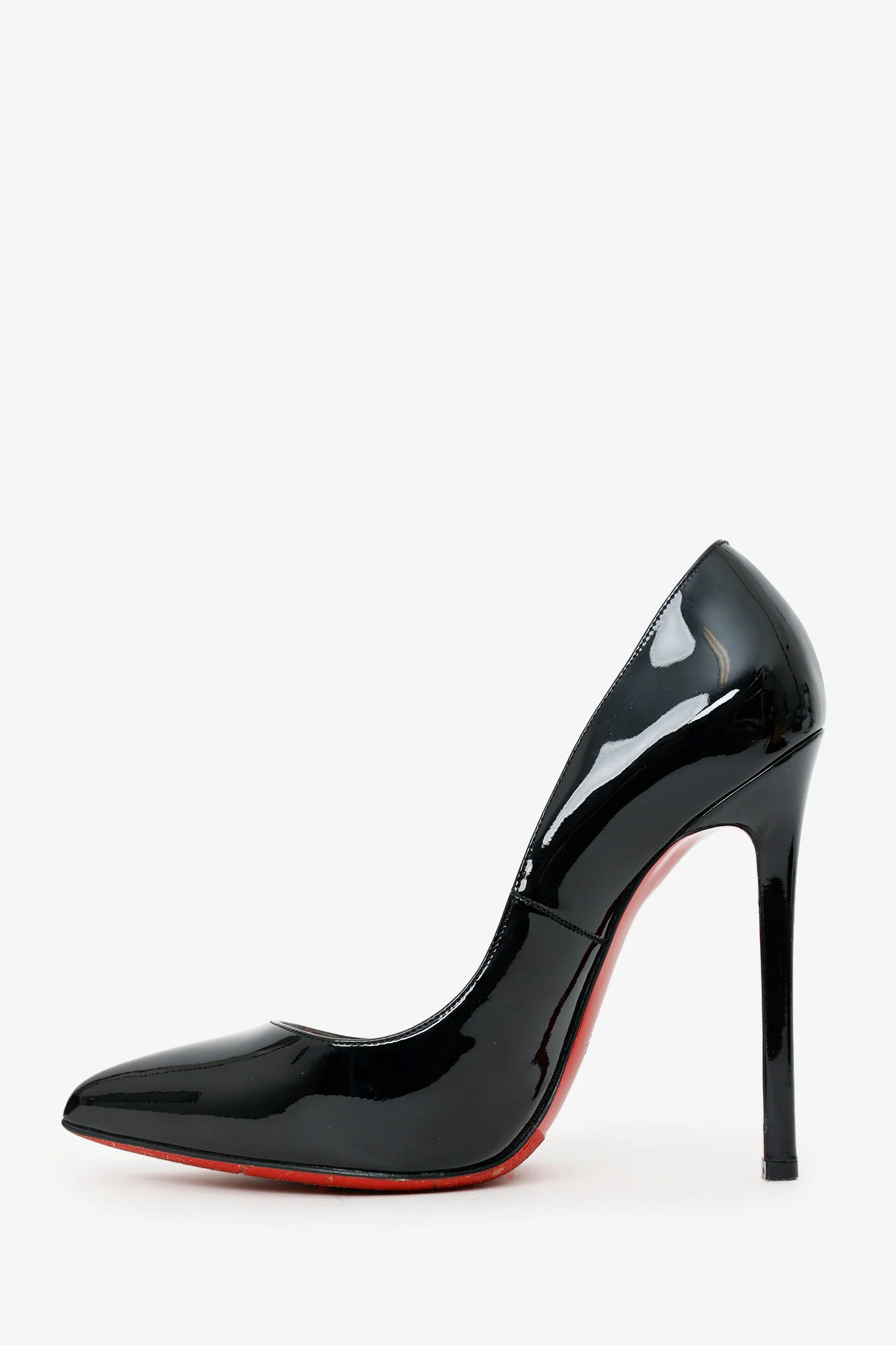 Christian Louboutin Black Patent Leather Pointed Toe Heels Size 38.5 - Image 4
