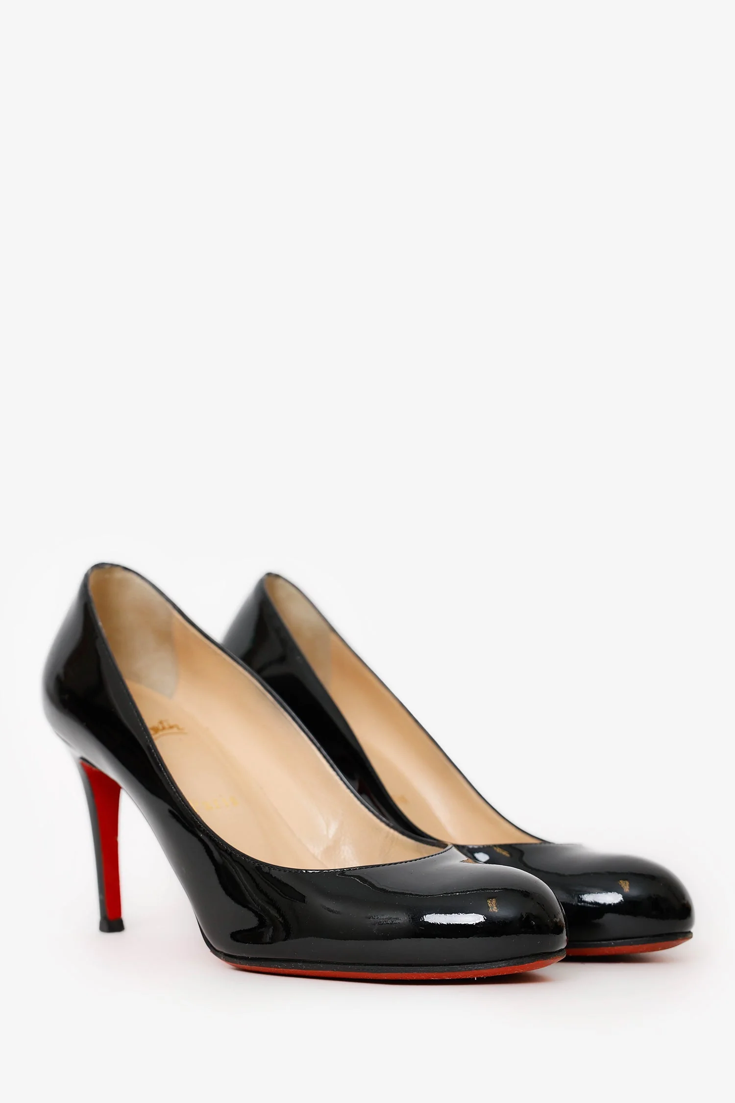 Christian Louboutin Black Patent Round Toe Pumps Size 36.5 - Image 2