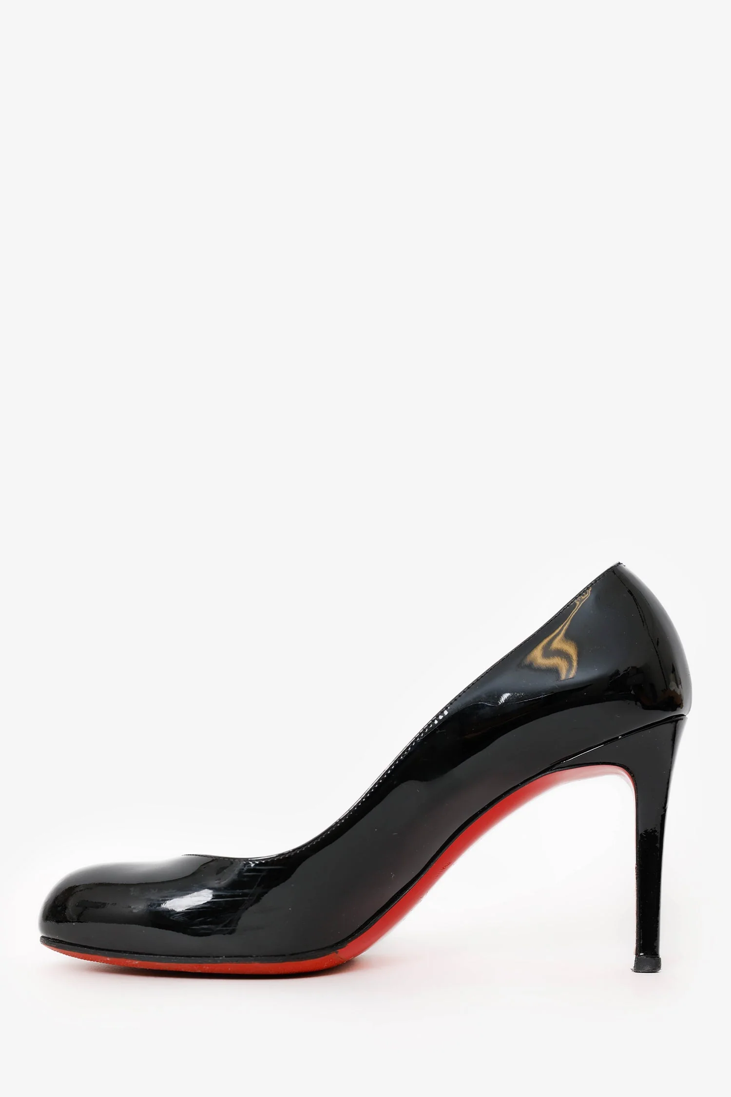 Christian Louboutin Black Patent Round Toe Pumps Size 36.5 - Image 4