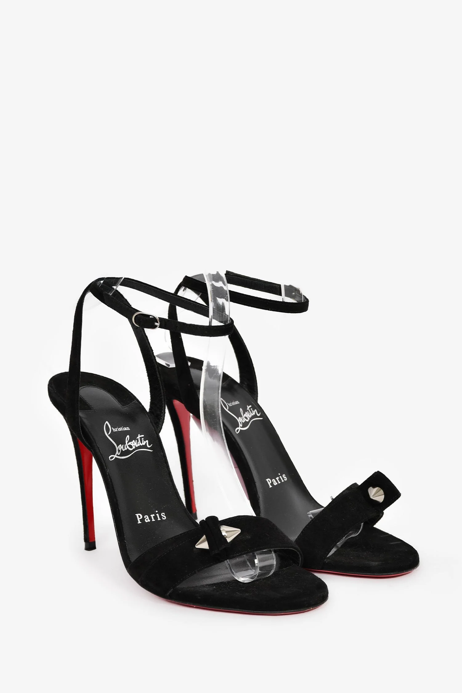 Christian Louboutin Black Suede Stud Heels Size 37.5 - Image 2
