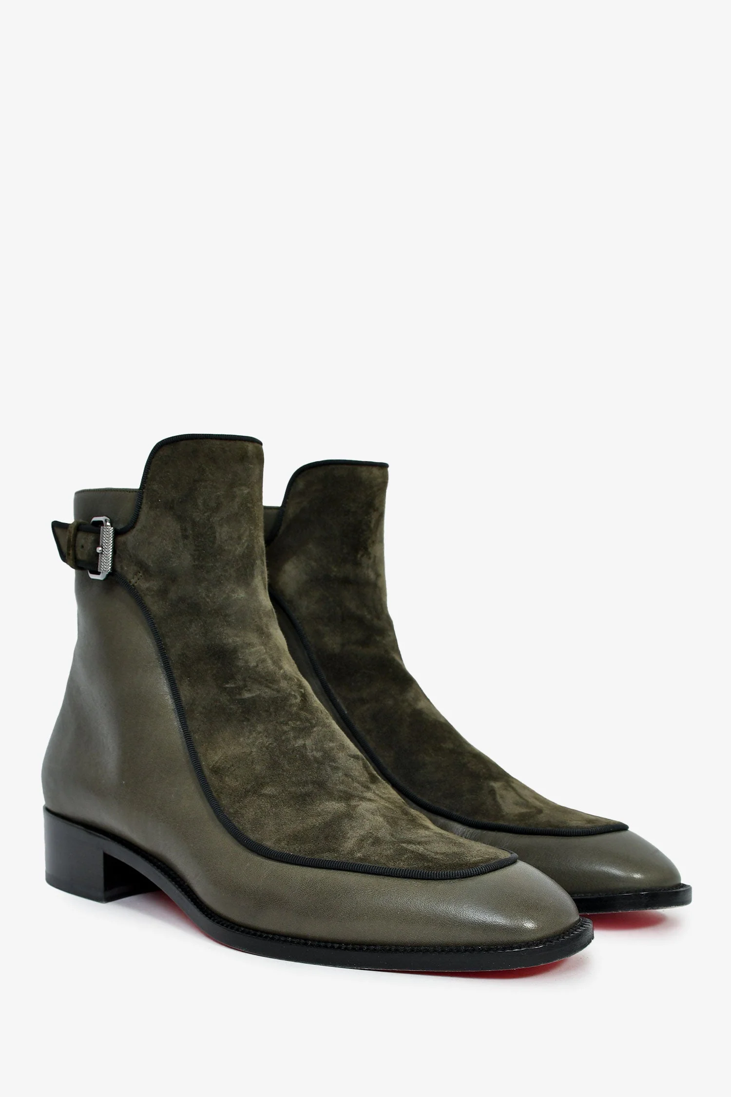 Christian Louboutin Green Suede/Leather Ankle Boots Size 39.5 Mens - Image 2