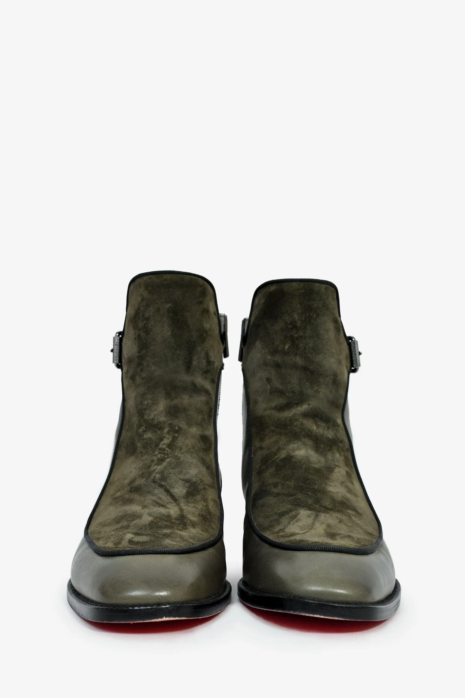 Christian Louboutin Green Suede/Leather Ankle Boots Size 39.5 Mens - Image 3