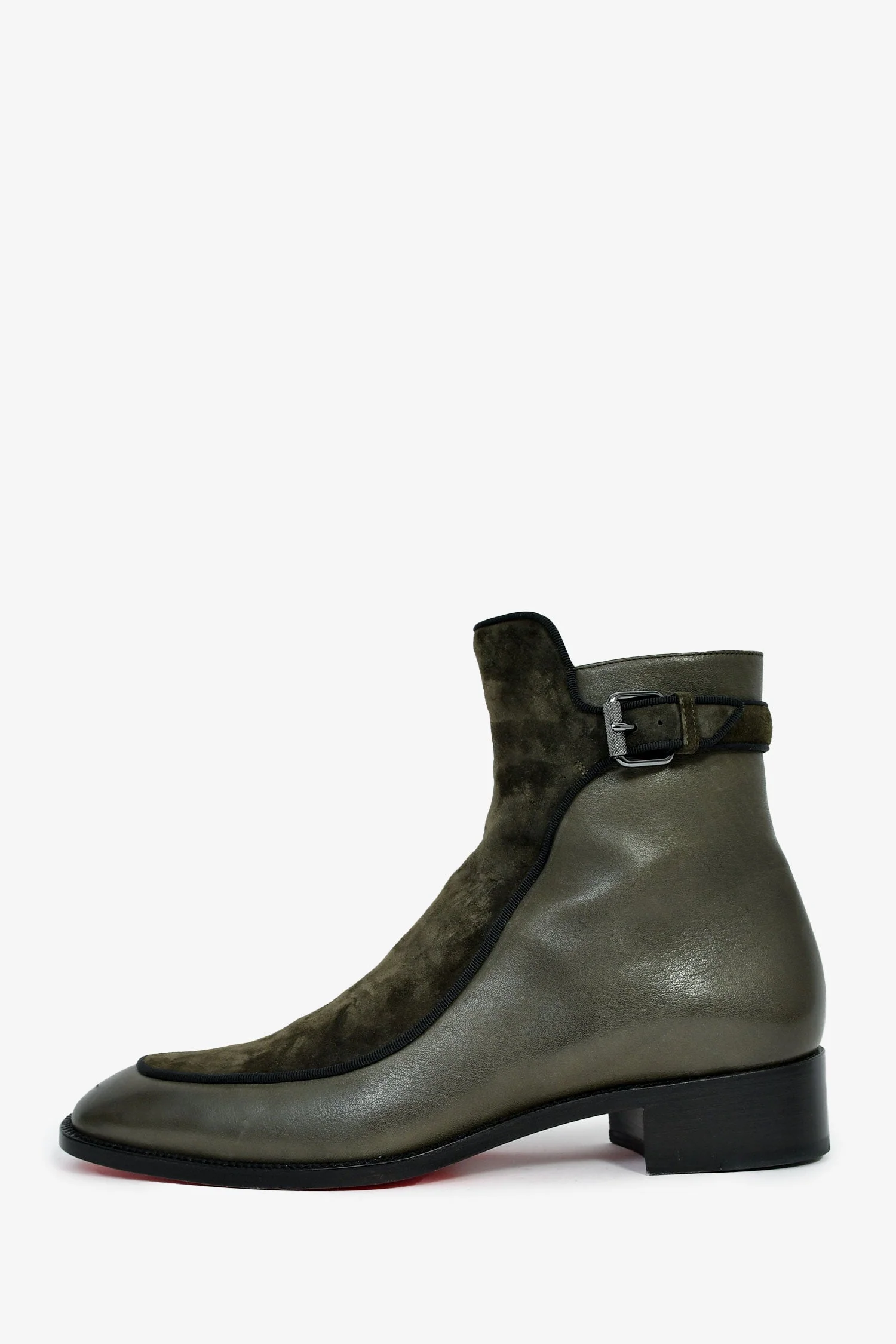 Christian Louboutin Green Suede/Leather Ankle Boots Size 39.5 Mens - Image 5