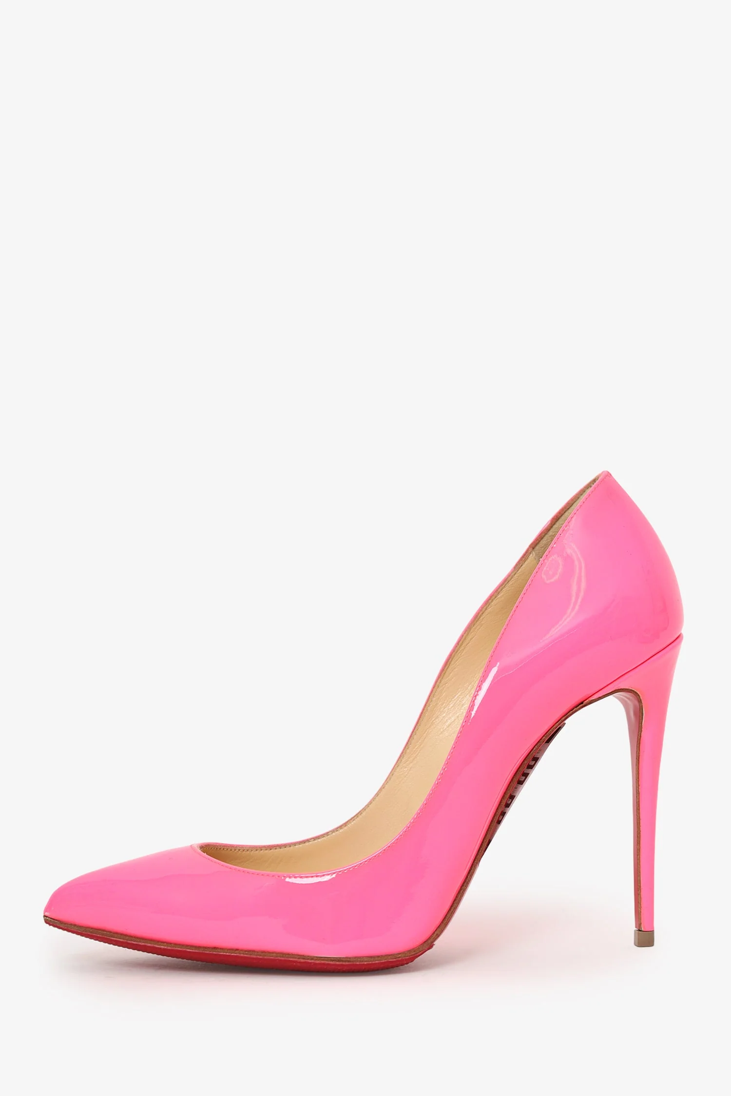 Christian Louboutin Hot Pink Patent Leather Pointed Toe Heels Size 36.5 - Image 4